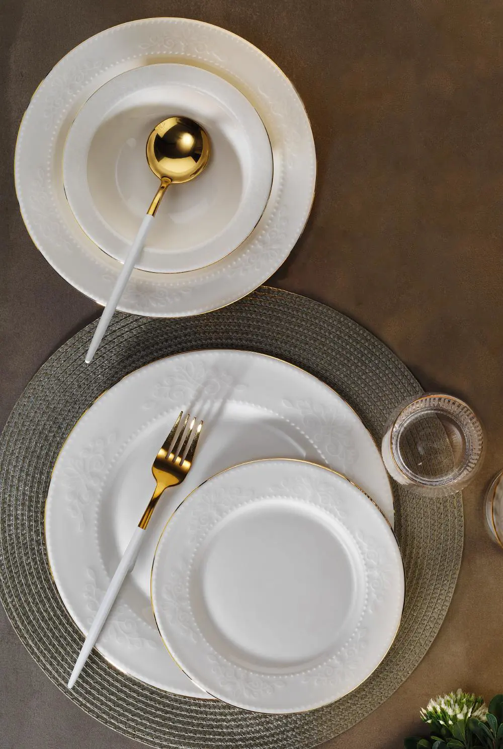 Aryıldız Marta 24 Parça Altın Porselen Yemek Takımı Ar056295