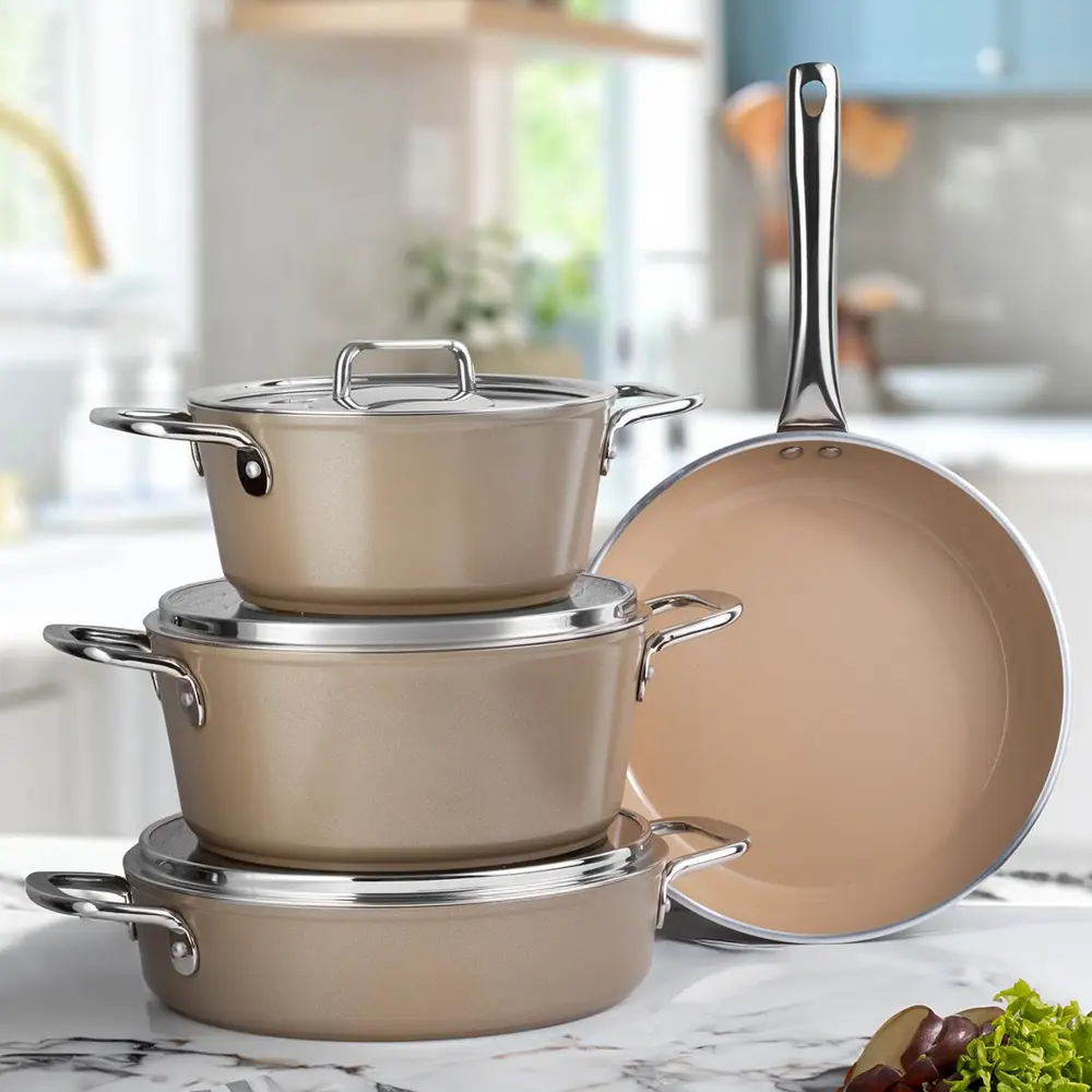 Aryıldız Neo-Ceramic 7 Parça Seramik Tencere Seti Bej Ar256183 Aryıldız Neo-Ceramic 7 Parça Seramik Tencere Seti Bej Ar256183
