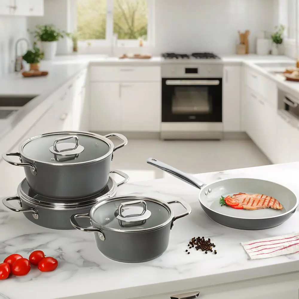 Aryıldız Neo-Ceramic 7 Parça Seramik Tencere Seti Antrasit Ar2561
