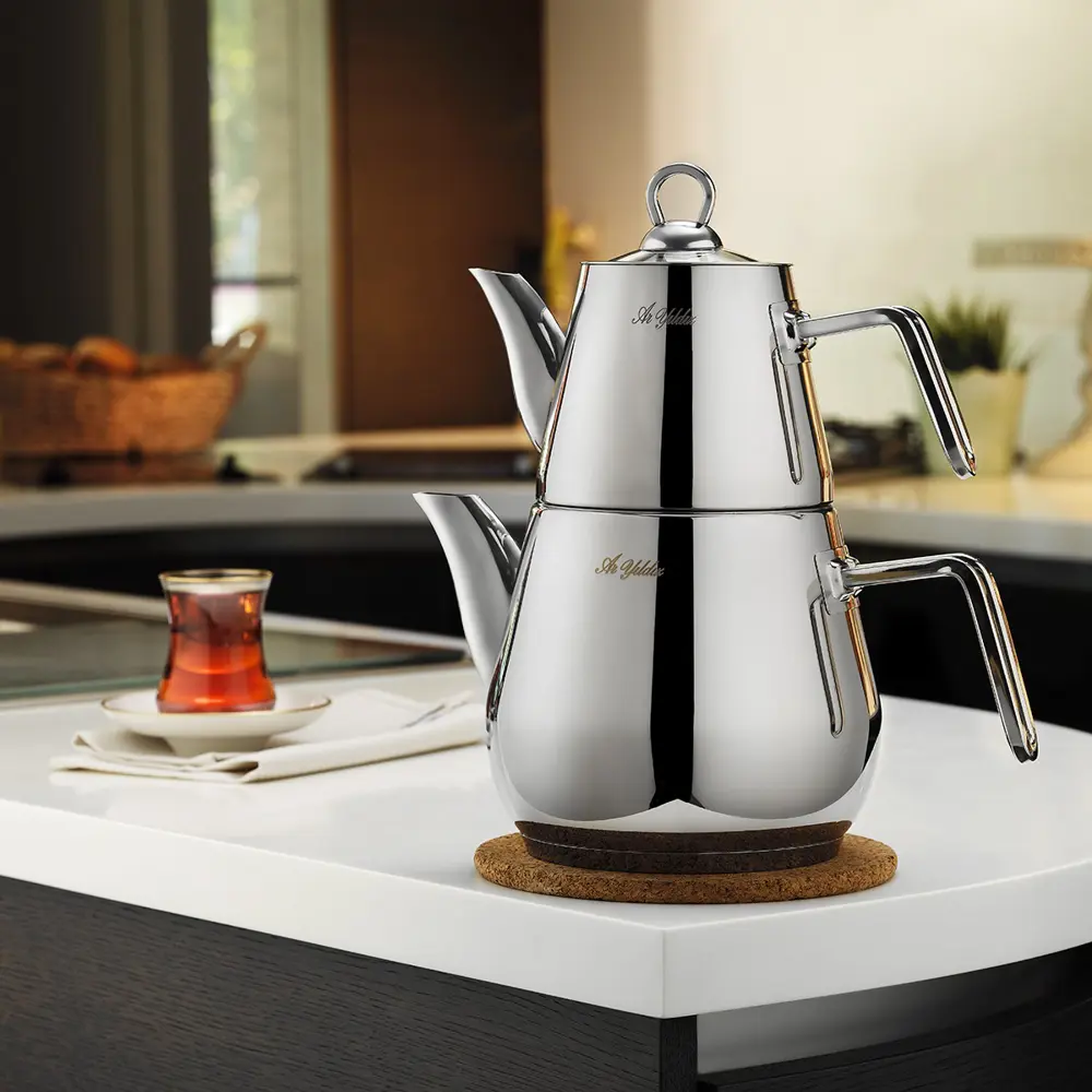 Aryıldız Solid Orta Boy Çelik Çaydanlık Takımı 1,5 Litre Ar243053 Aryıldız Solid Orta Boy Çelik Çaydanlık Takımı 1,5 Litre Ar243053