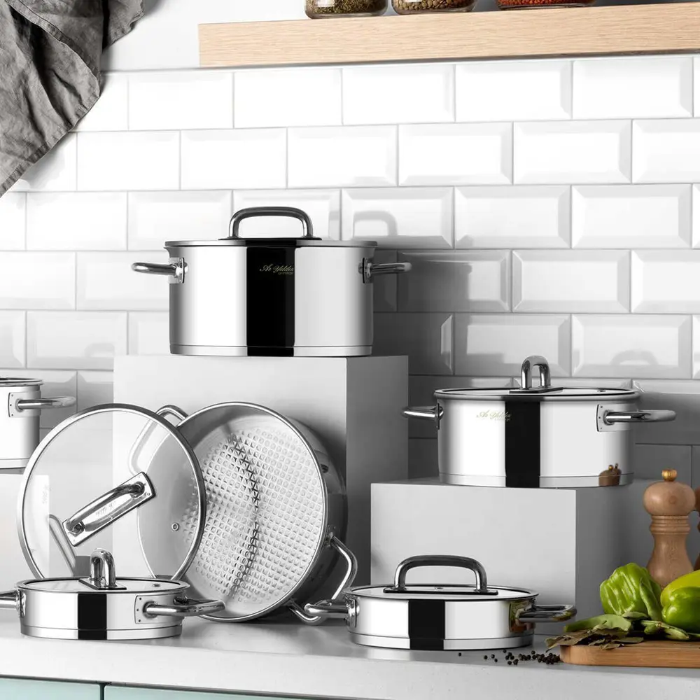 Aryıldız Studio Prestige 20 Parça Cam Kapak İdeal Çelik Çeyiz Set