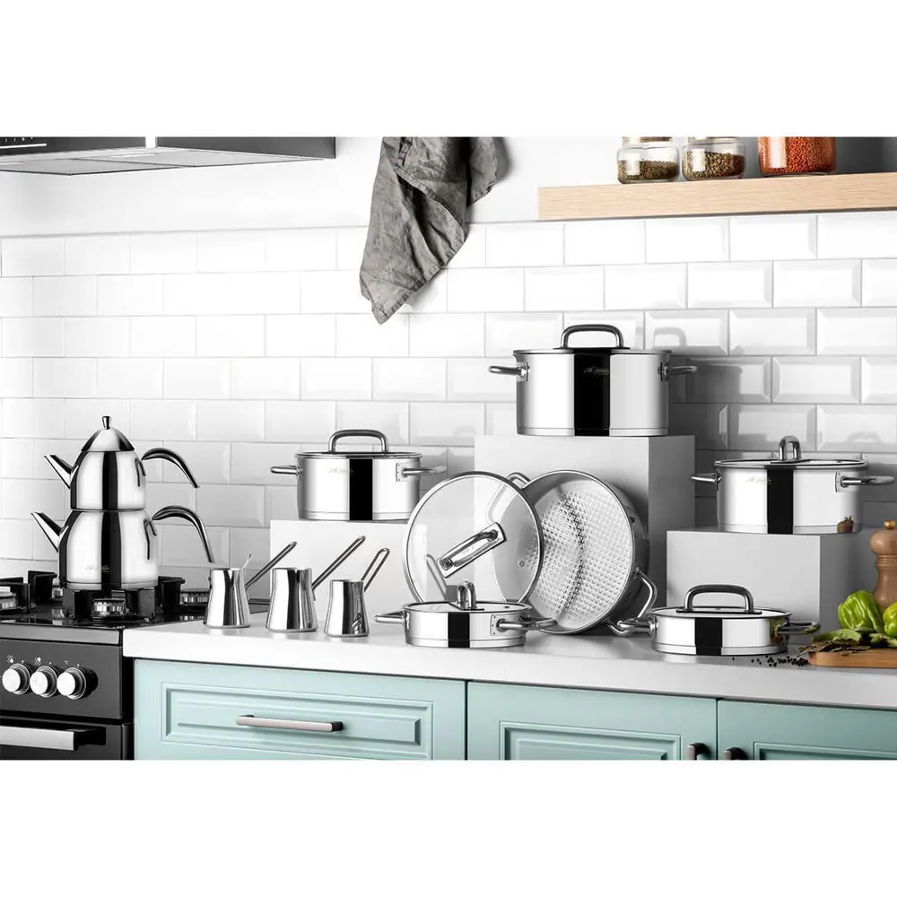 Aryıldız Studio Prestige 20 Parça Cam Kapak İdeal Çelik Çeyiz Set
