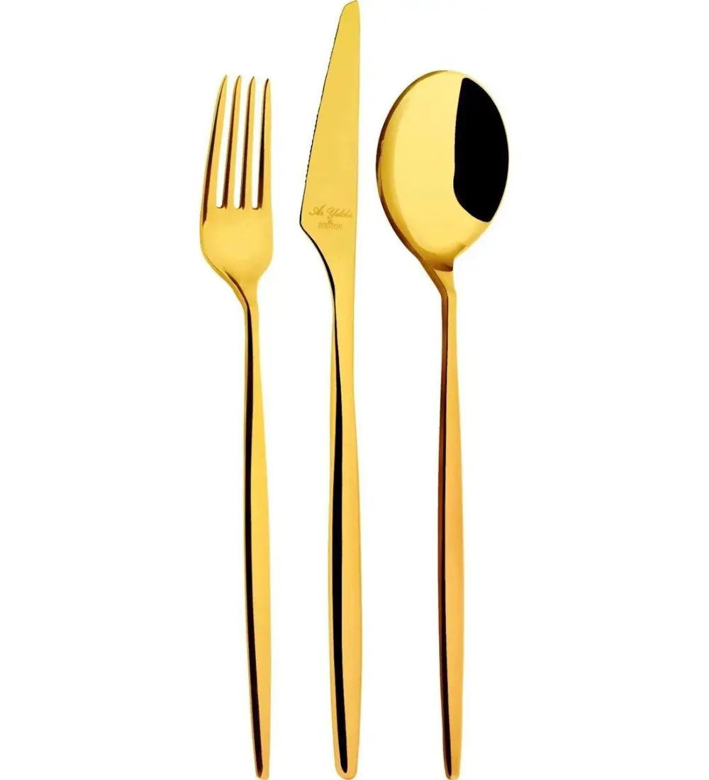 Aryıldız Studio Prestige Gold Pvd 89 Parça Altın Çatal Kaşık Bıça