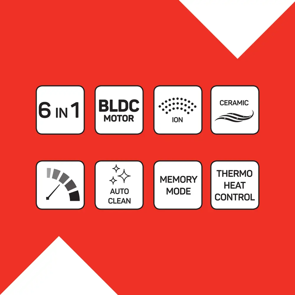 Arzum Revolution BLDC Ionic Hava Üflemeli Saç Şekillendirici 6 Fa