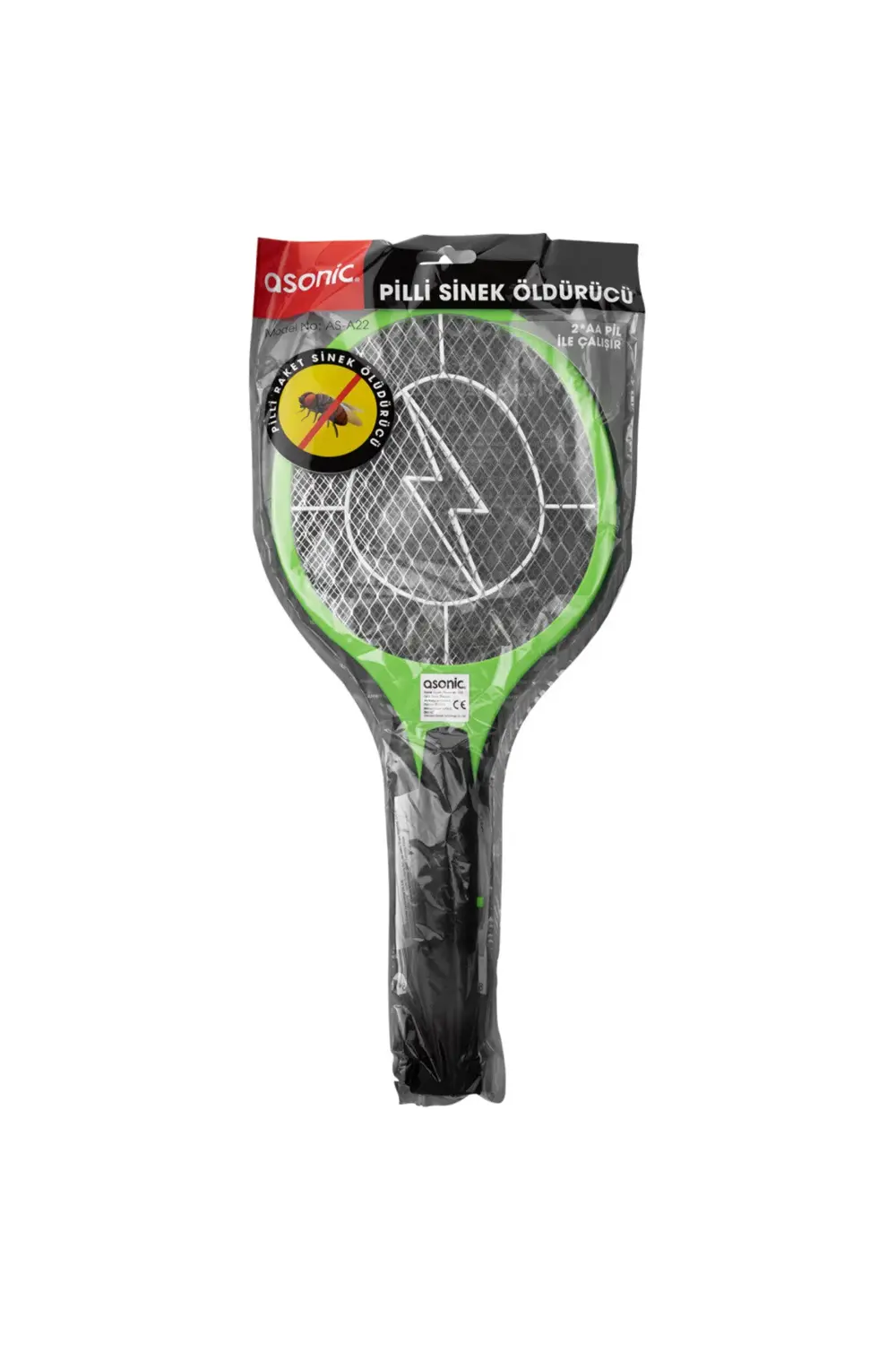 AS-A22, YEŞİL, 2000V, RAKET TİPİ, KALEM PİLLİ, SİNEK ÖLDÜRÜCÜ