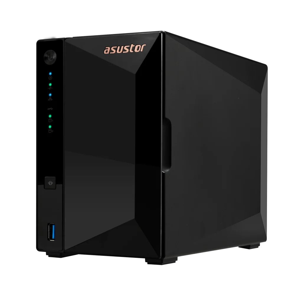 AS3302T V2, 2Gb DDR4 Ram, 2 Yuvalı (2x20TB Destek), 1x2.5GbE Network, 3xUSB 3.2, Tower NAS (Yedekleme) Cihazı