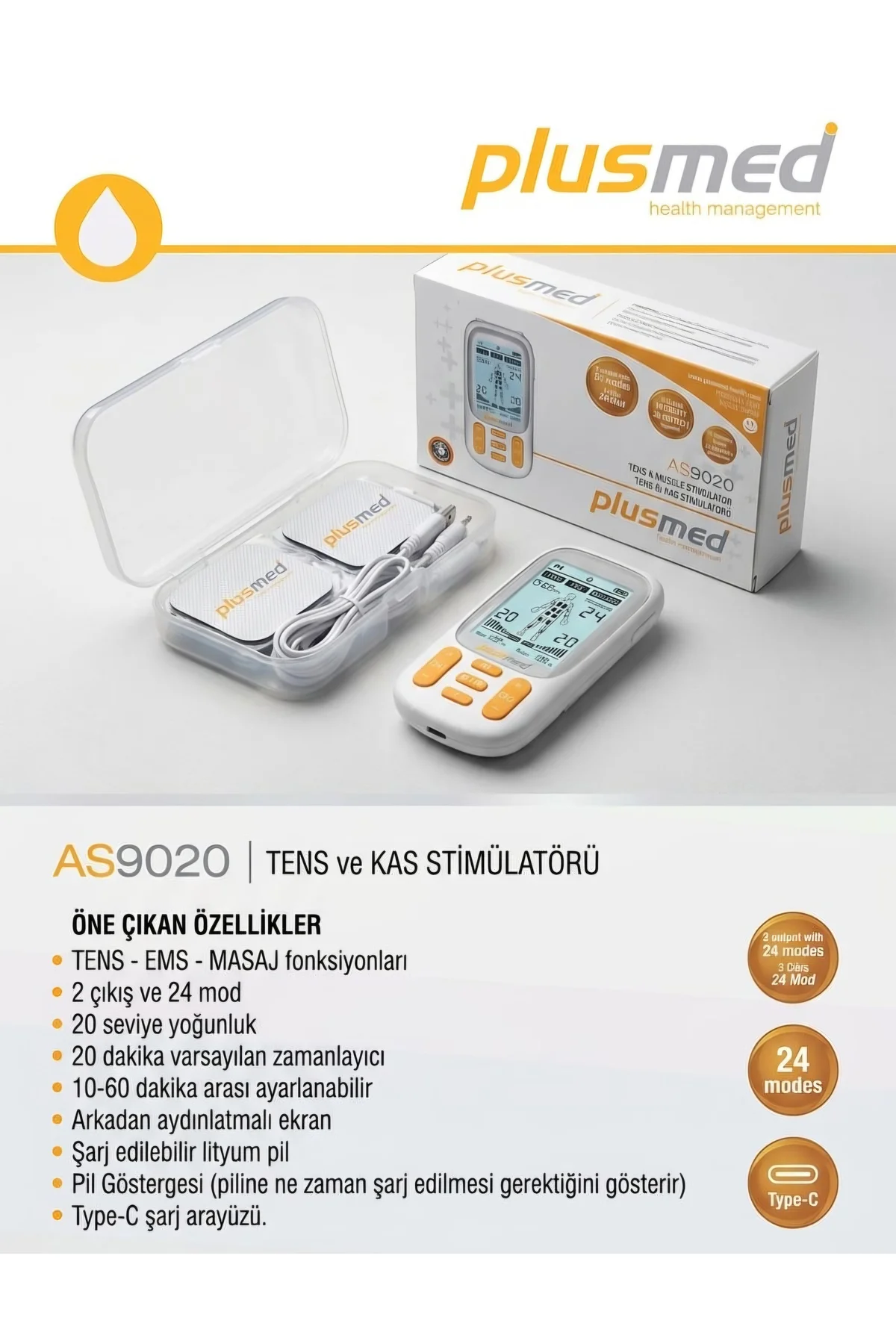 AS9020 Tens ve Kas Stimülatörü AS9020 Tens ve Kas Stimülatörü
