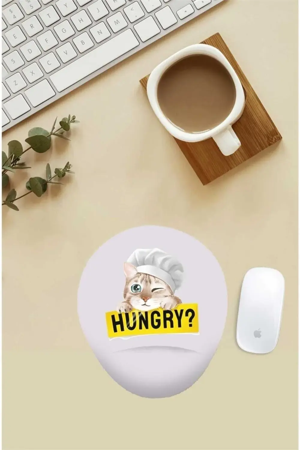 Aşçı Kedi Desenli Bilek Destekli Mouse Pad