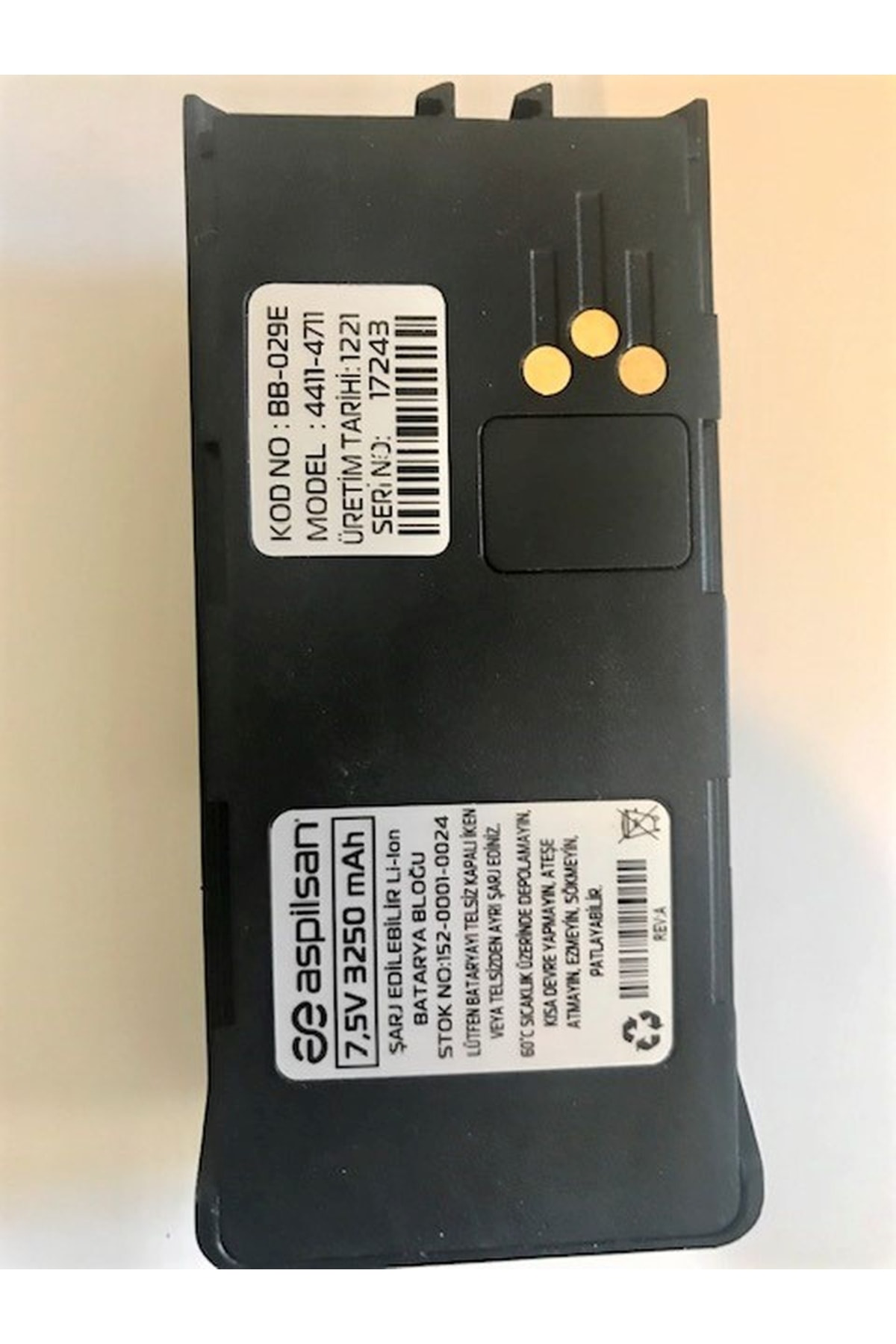 Aselsan 4411/4415/4711/4713 Telsiz Için 3250mah Li-ıon Batarya (k