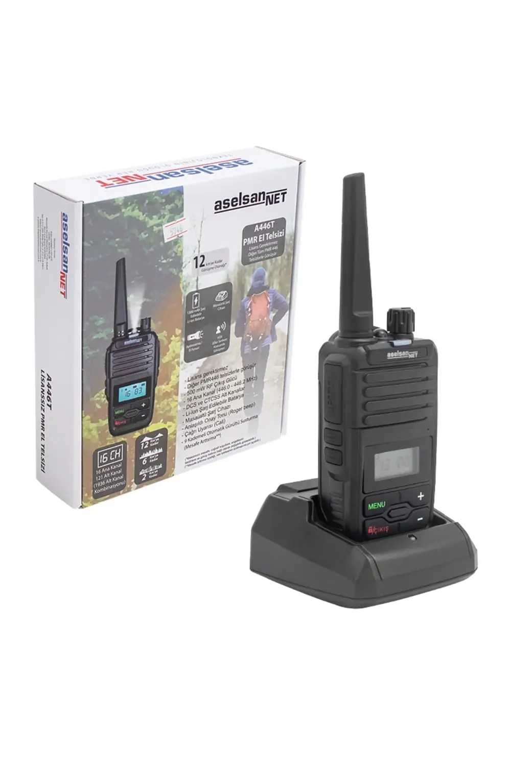 Aselsan Net A446 Lcd Renkli Ekranlı El Telsizi Pil Ve Şarj Dahil
