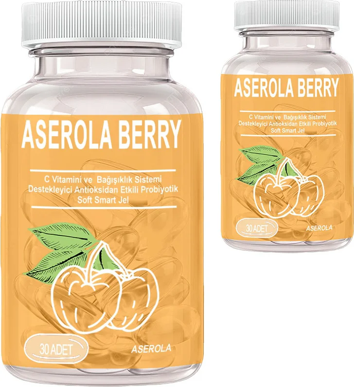 Aserola Berry 2 Kutu – C Vitamini, Probiyotik ve Antioksidan Destekli 30’ar Soft Jel Kapsül
