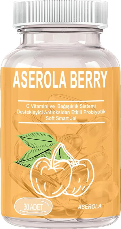 Aserola Berry - C Vitamini, Antioksidan & Probiyotik Destek 30 Soft Jel Kapsül