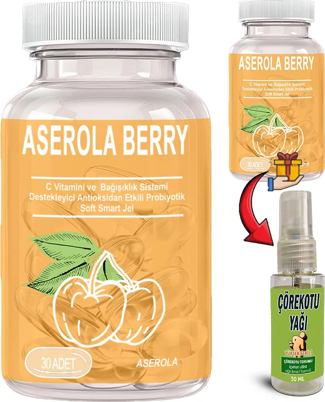 Aserola Ekstratlı Probiyotik Detox Kapsül + Çörek Otu Masaj Yağı | Bağırsak ve Bağışıklık Desteği Fiyatı, Yorumları ve Özellikleri