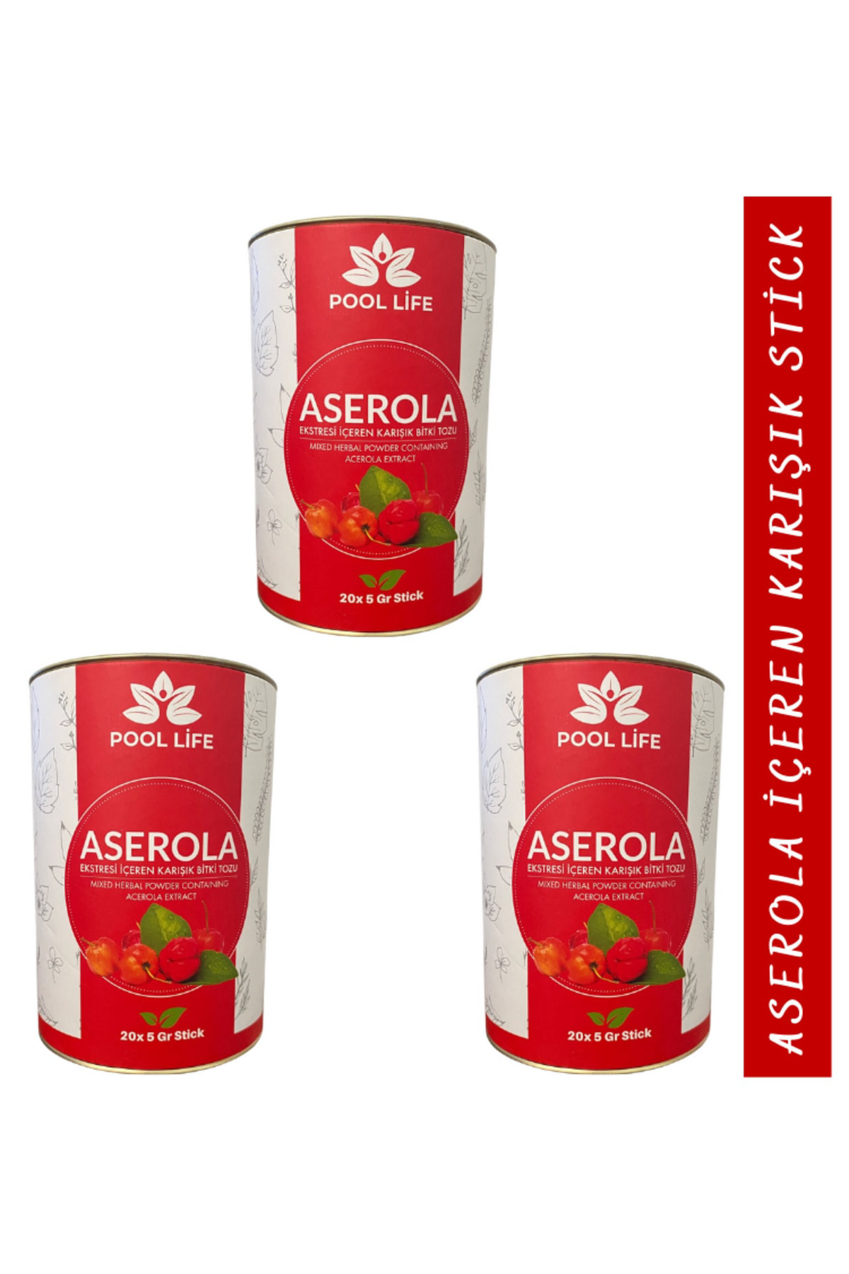 Aserola Ekstresi Içeren Karışık Bitki Tozu 20* 5g Stick 3 Adet