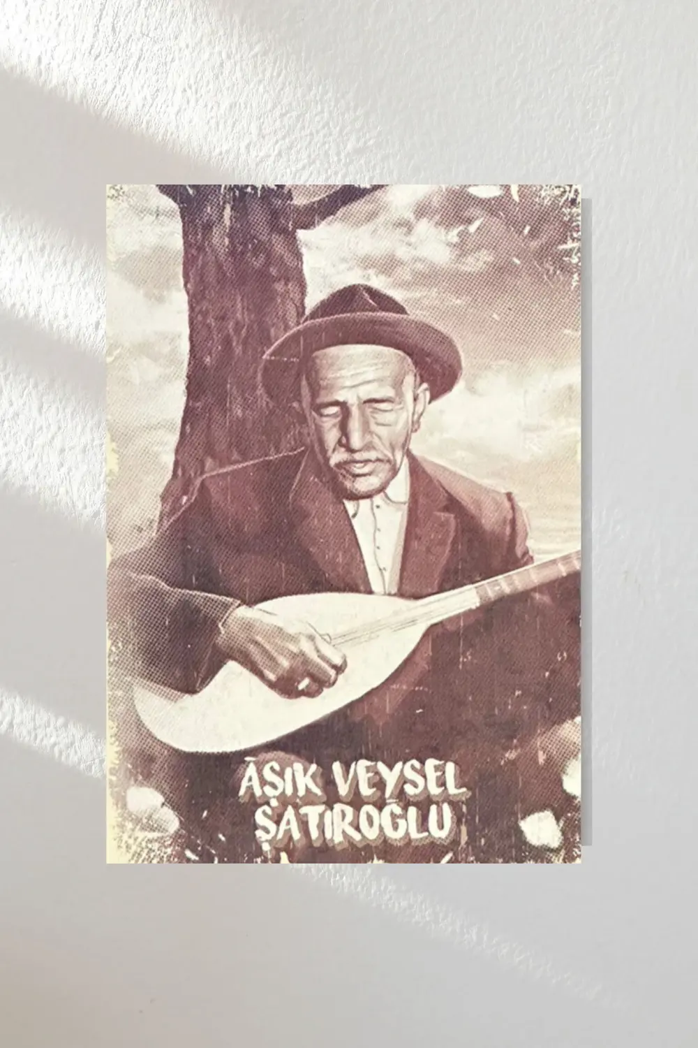 "aşık Veysel" Ahşap Poster Üçlü Set 20*15 Cm