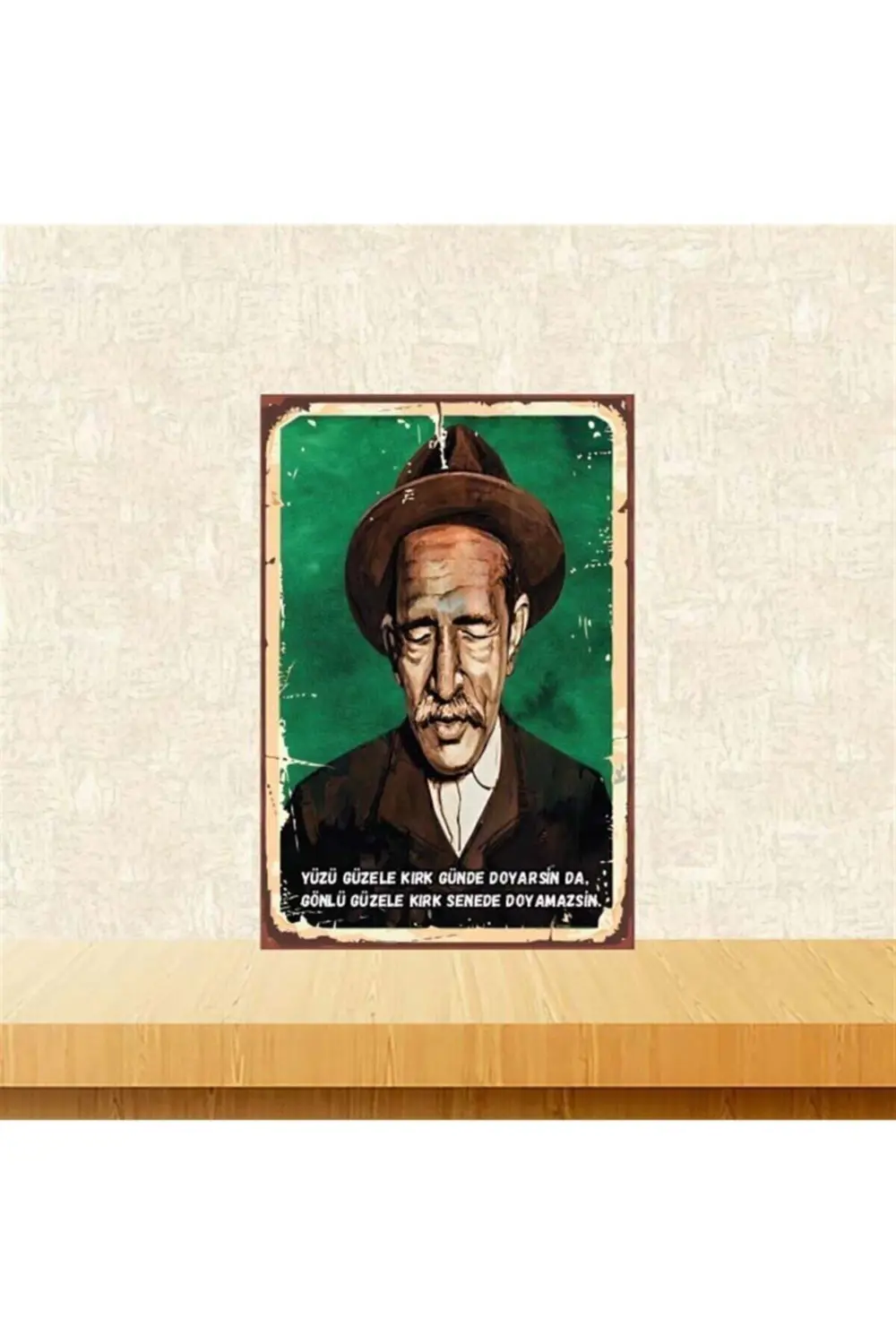 Aşık Veysel Retro Ahşap Poster Tkfx4317 20-30 Cm