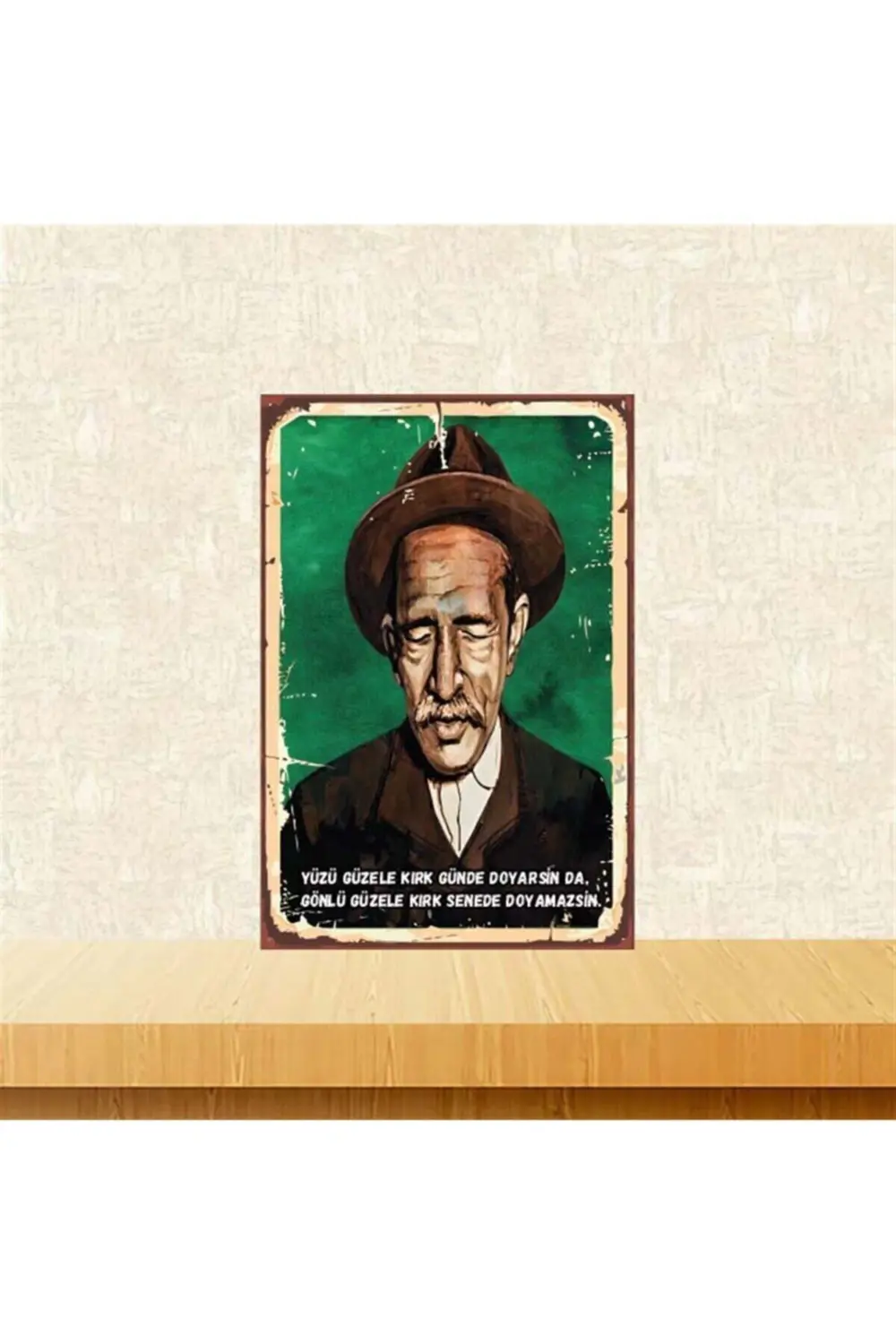 Aşık Veysel Retro Ahşap Poster Tkfx4317 20-30 cm
