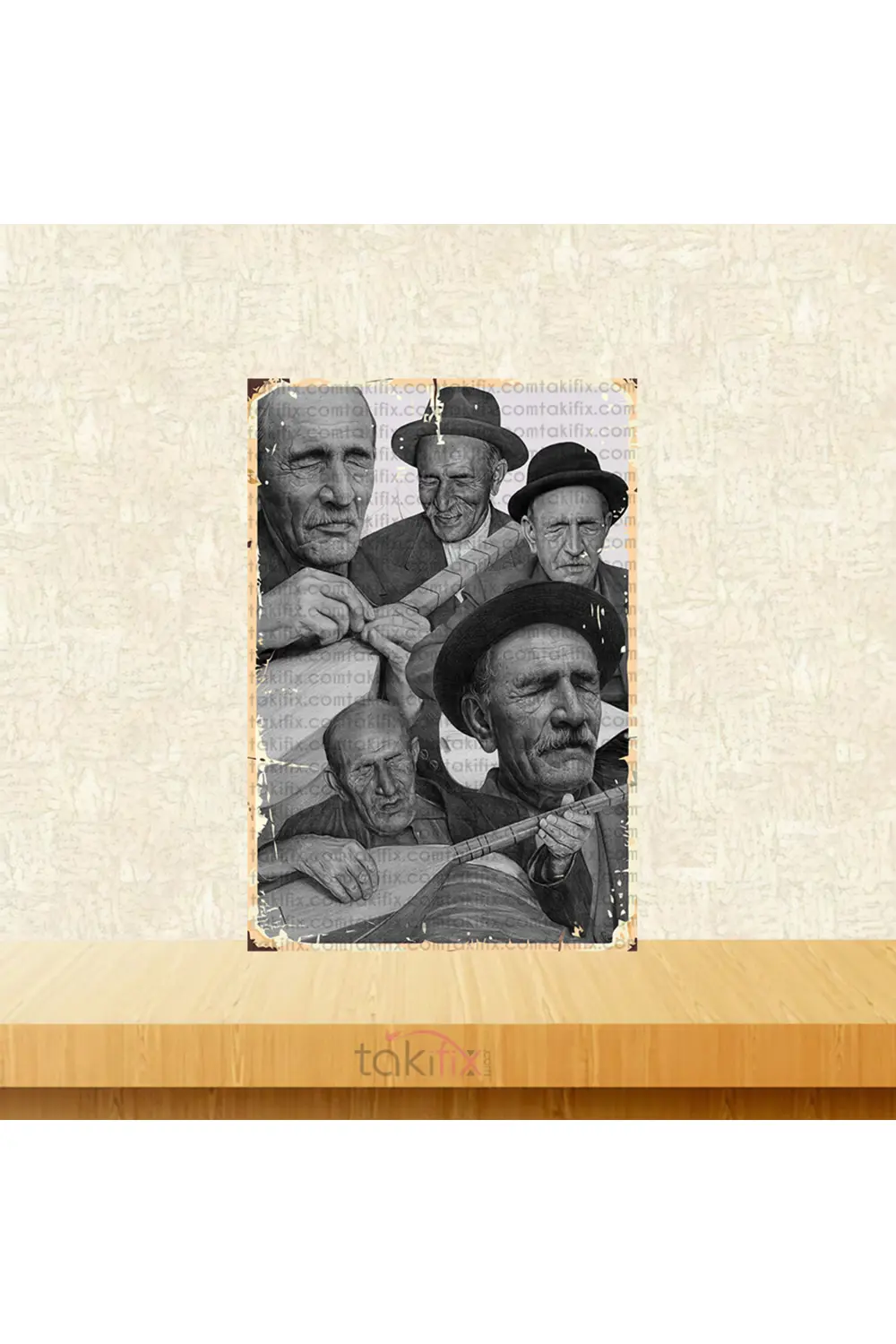 Aşık Veysel Tasarımlı 20x30 Cm Retro Ahşap Poster