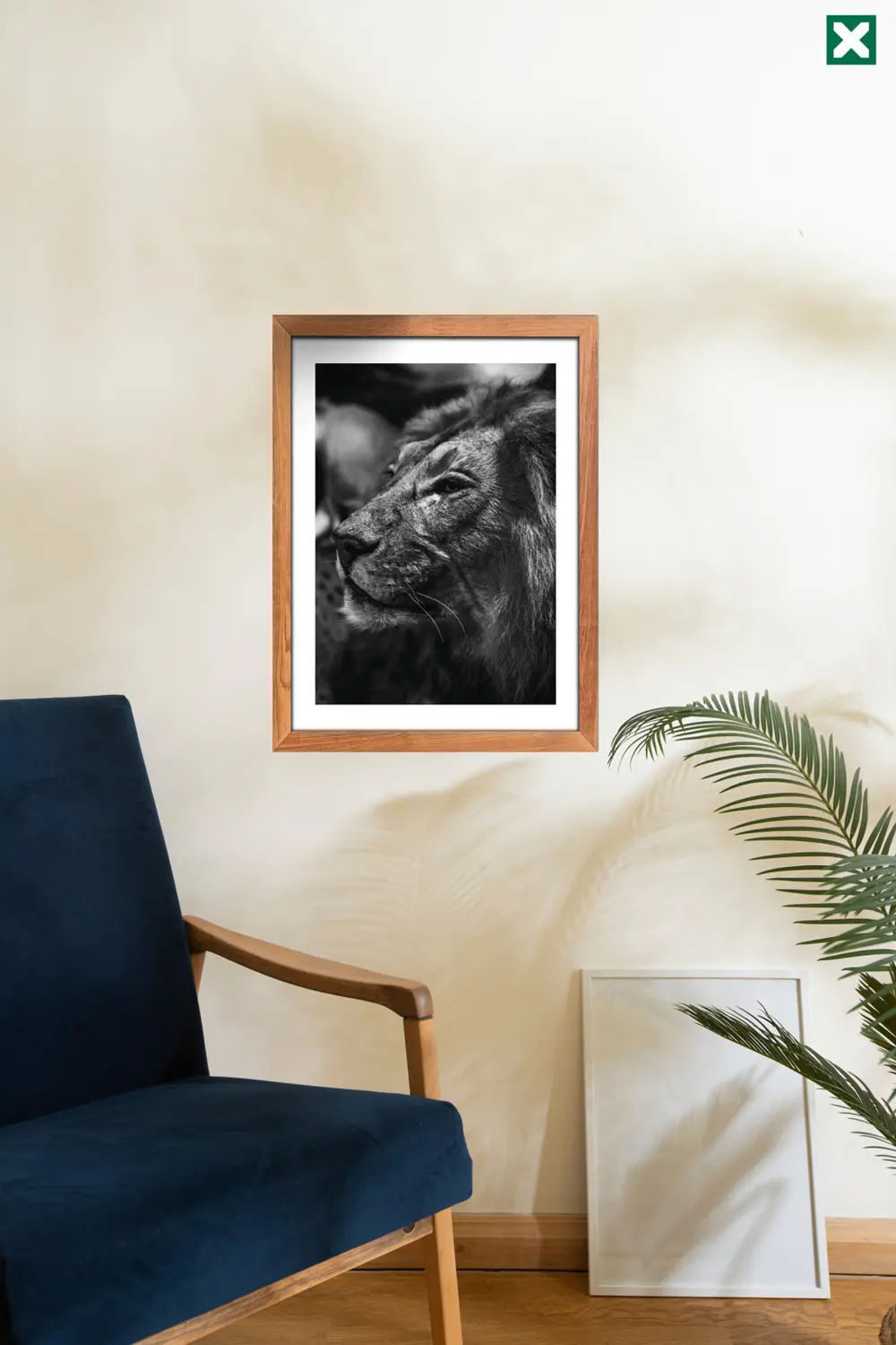 Asil Aslan Duvar Dekoru 3'lü Set , Çerçeve Görünümlü Modern Mdf T