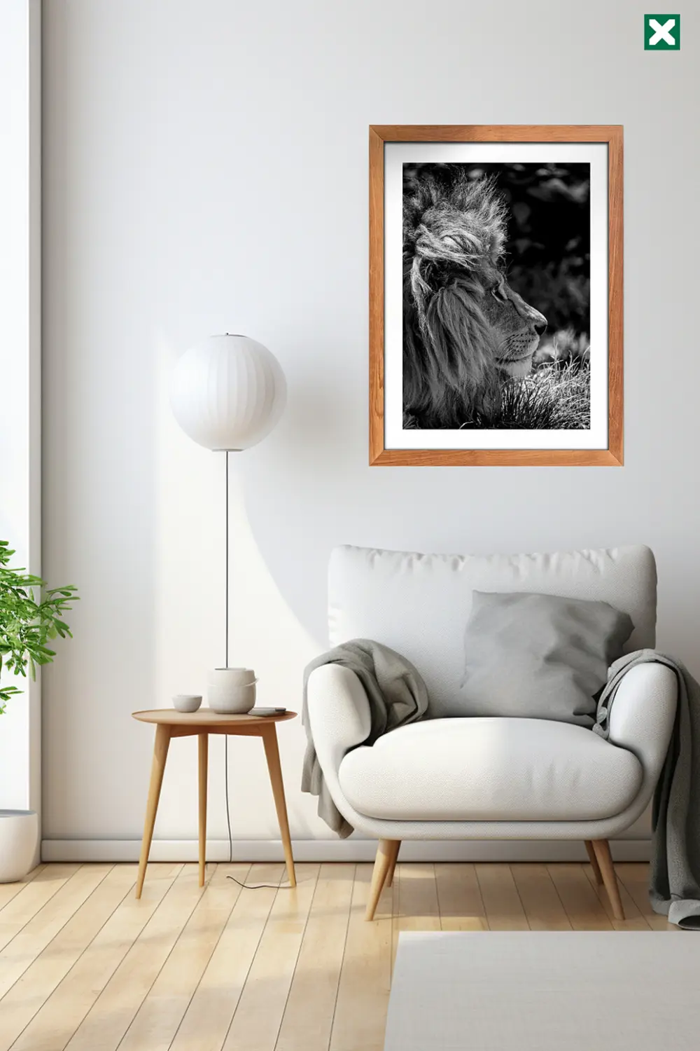 Asil Aslan Duvar Dekoru 3'lü Set , Çerçeve Görünümlü Modern Mdf T
