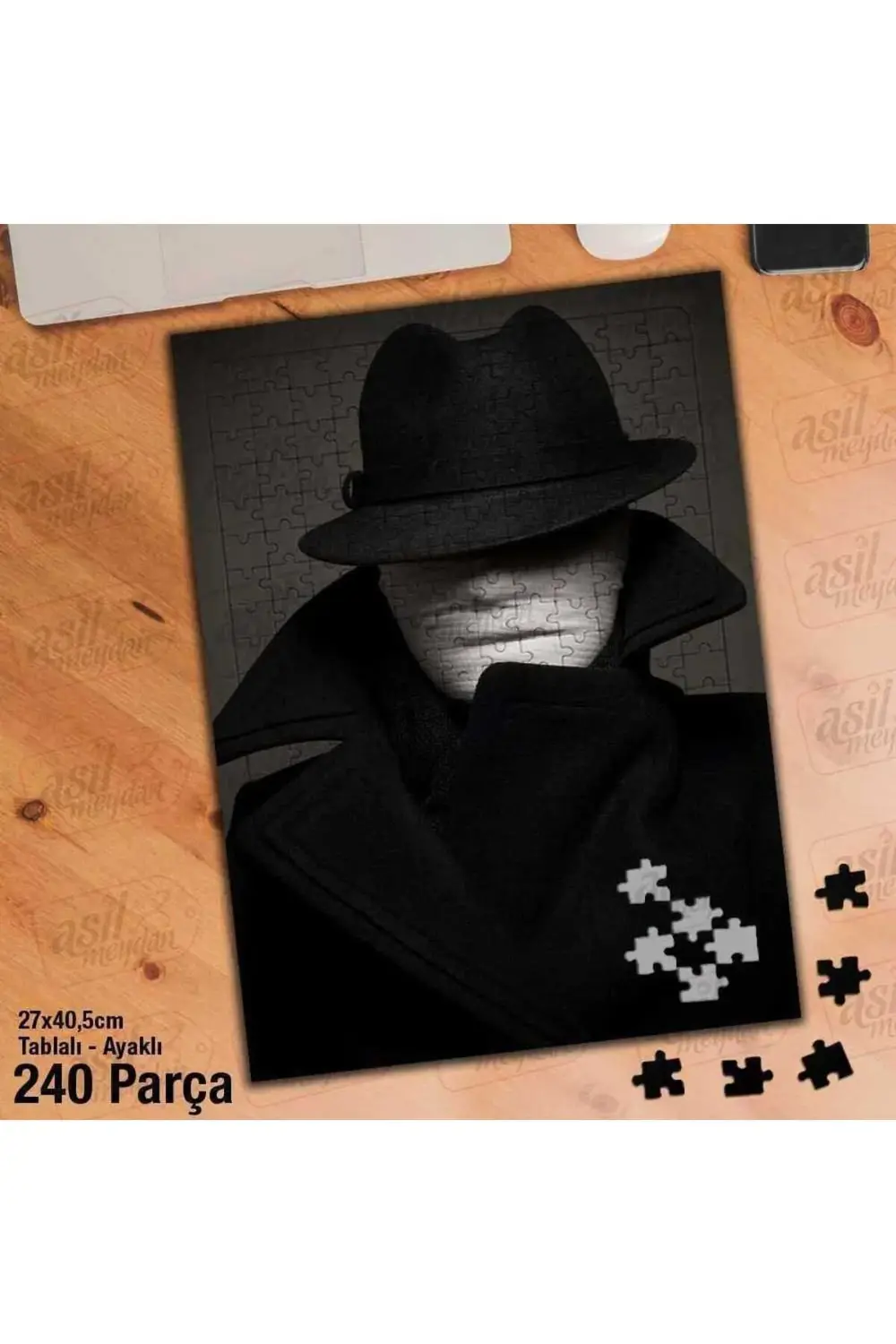 Asil Hobi Beyaz Maskeli Adam -Siyah Şapka -Gizemli Yapboz - Ayak 