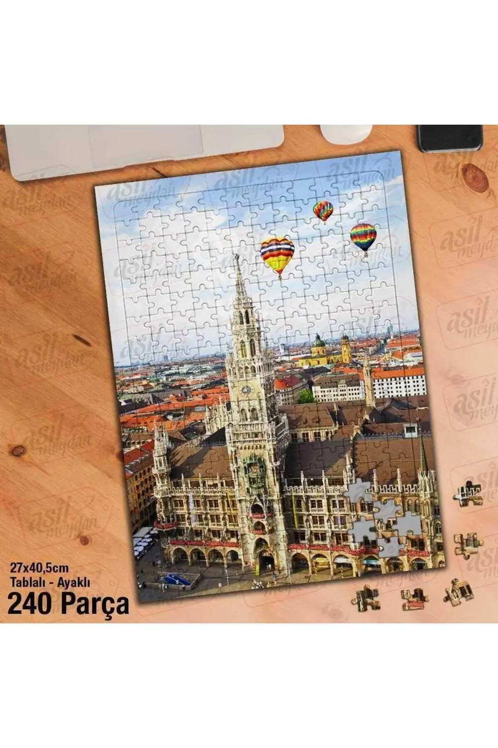 Asil Hobi - Hava Balonları - Saat Kulesi - Şehir -Yapboz - Ayak D