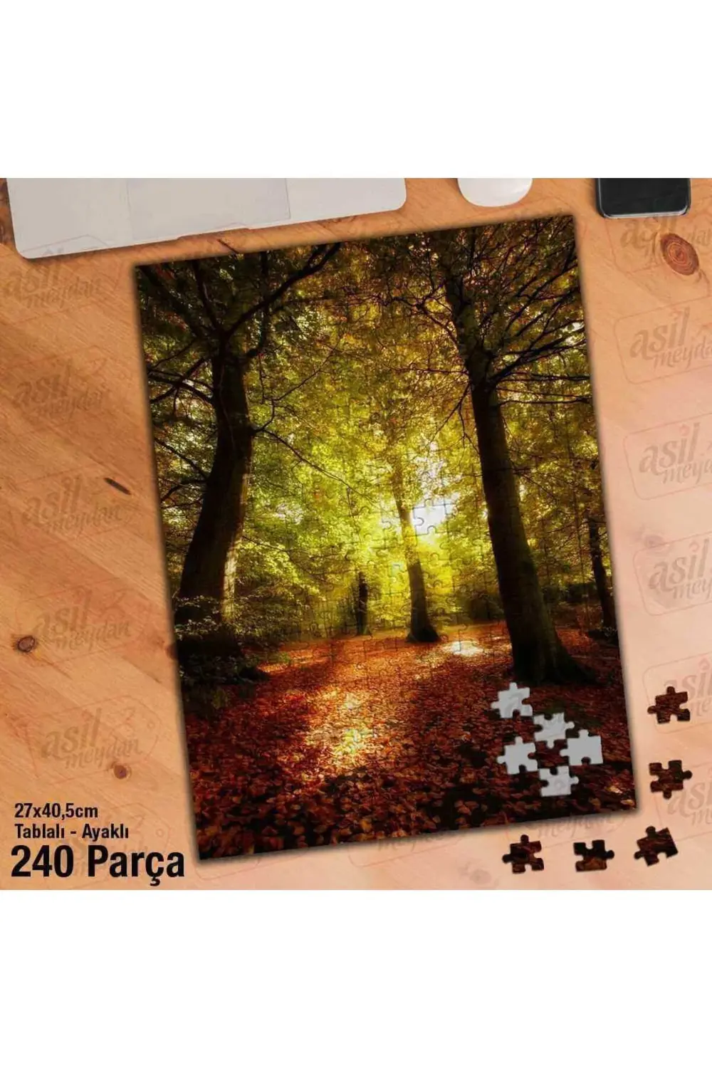 Asil Hobi - Sararmış Yapraklar - Ağaçlar - Doğa -Manzara - Yapboz