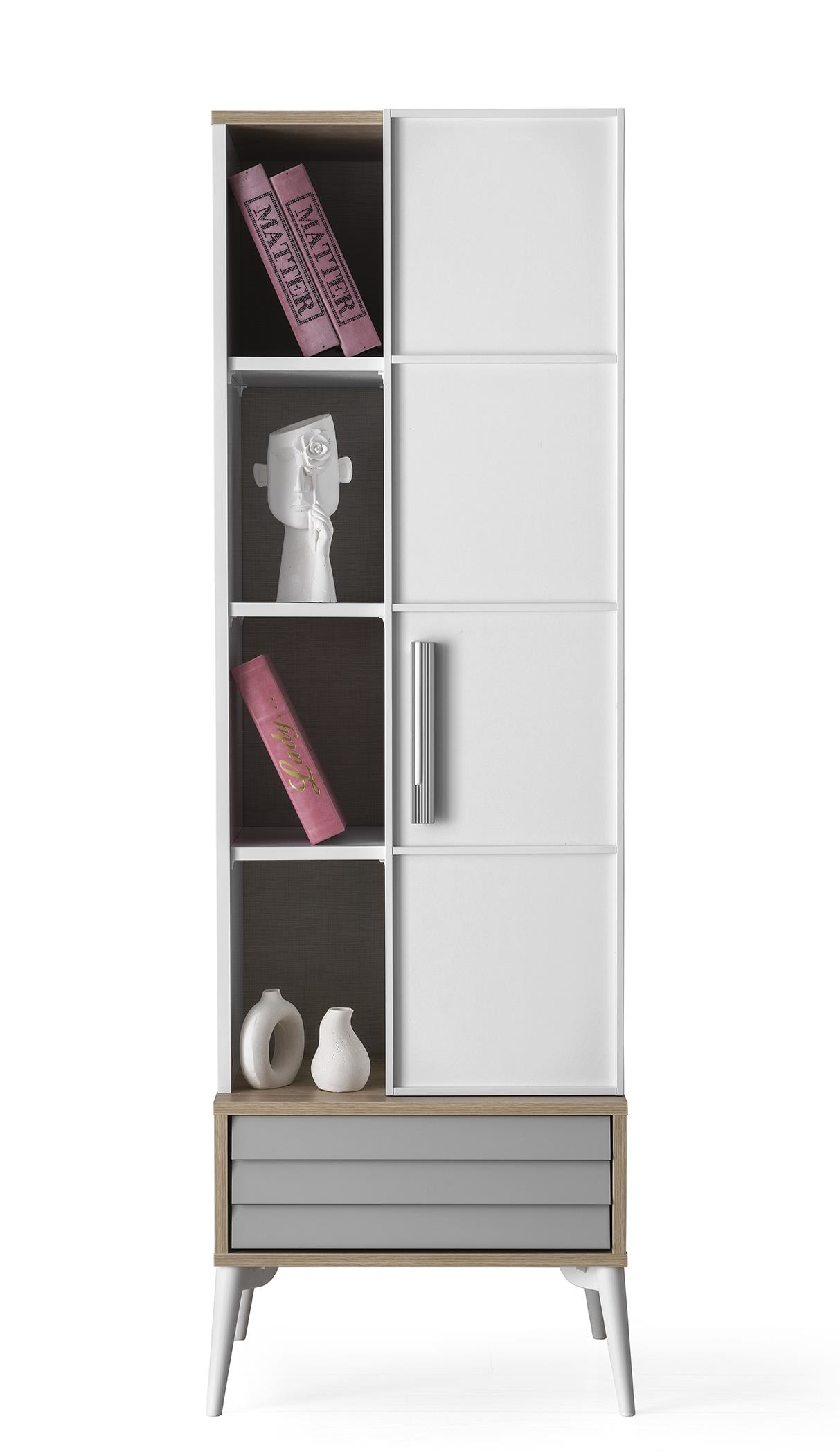Erezogullari Mobilya Asil Kapakli Çekmeceli Kitaplik 55X45x172cm