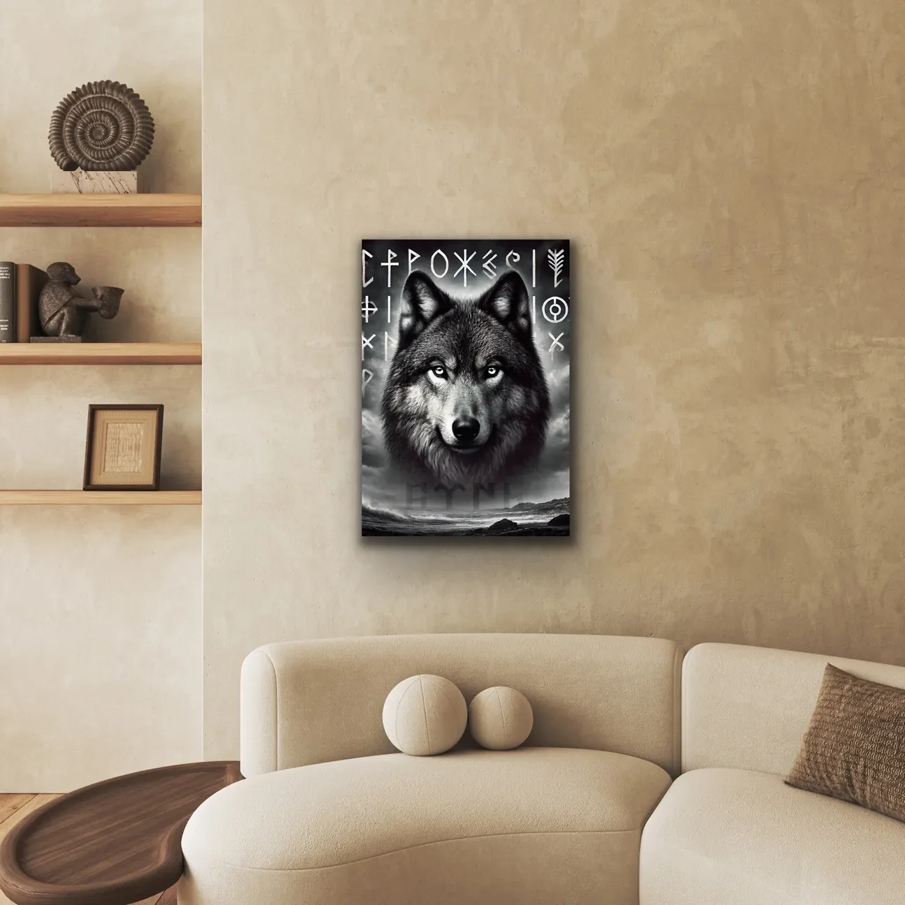 Asil Kurt Kanvas Tablo 70x100cm - Duvar Dekorasyonu İçin Şık ve Dayanıklı Tablo