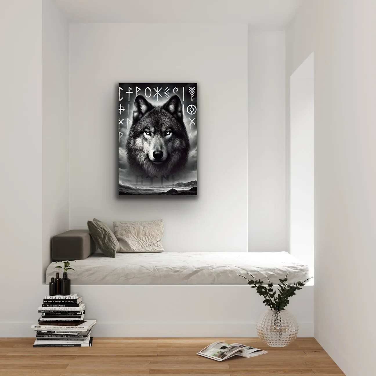 Asil Kurt Kanvas Tablo 70x100cm - Duvar Dekorasyonu İçin Şık ve Dayanıklı Tablo