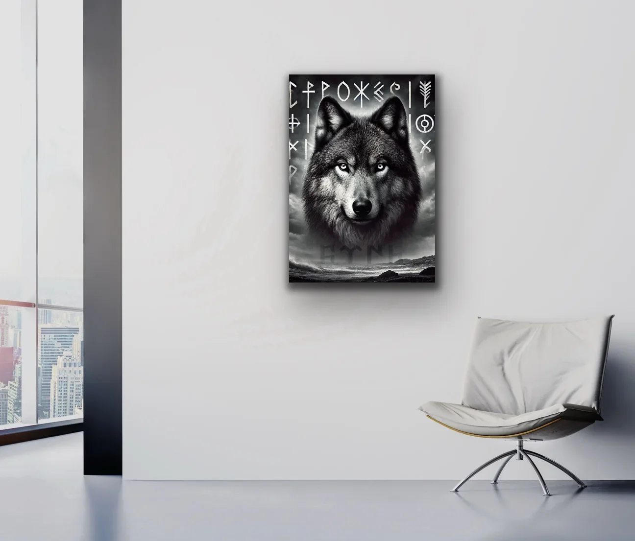 Asil Kurt Kanvas Tablo 70x100cm - Duvar Dekorasyonu İçin Şık ve Dayanıklı Tablo