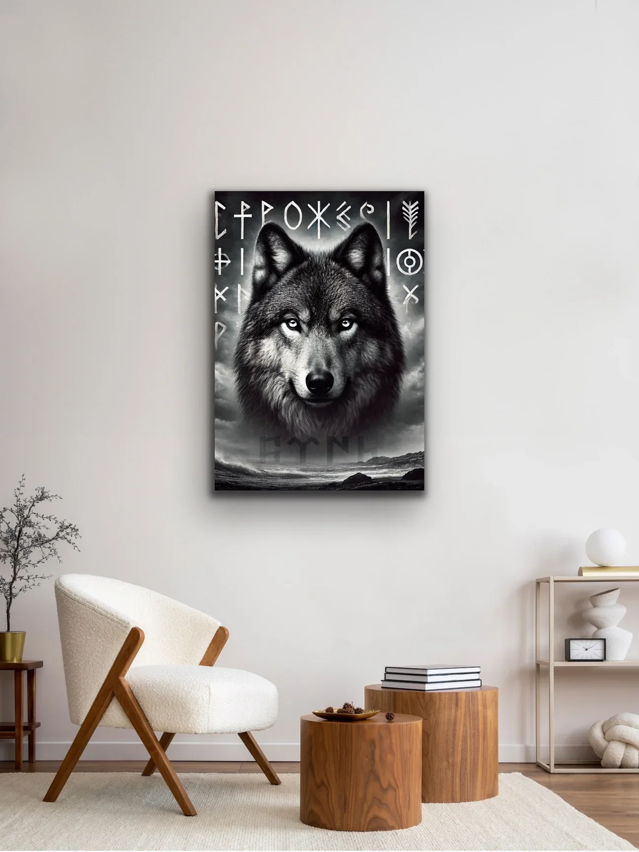 Asil Kurt Kanvas Tablo 70x100cm - Duvar Dekorasyonu İçin Şık ve Dayanıklı Tablo