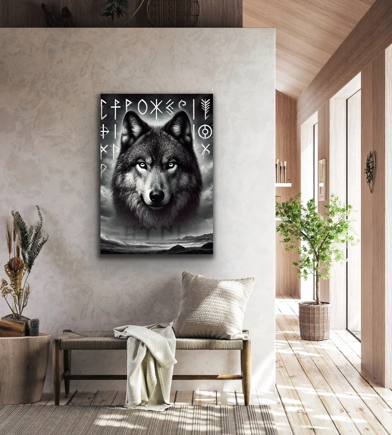 Asil Kurt Kanvas Tablo 70x100cm - Duvar Dekorasyonu İçin Şık ve Dayanıklı Tablo