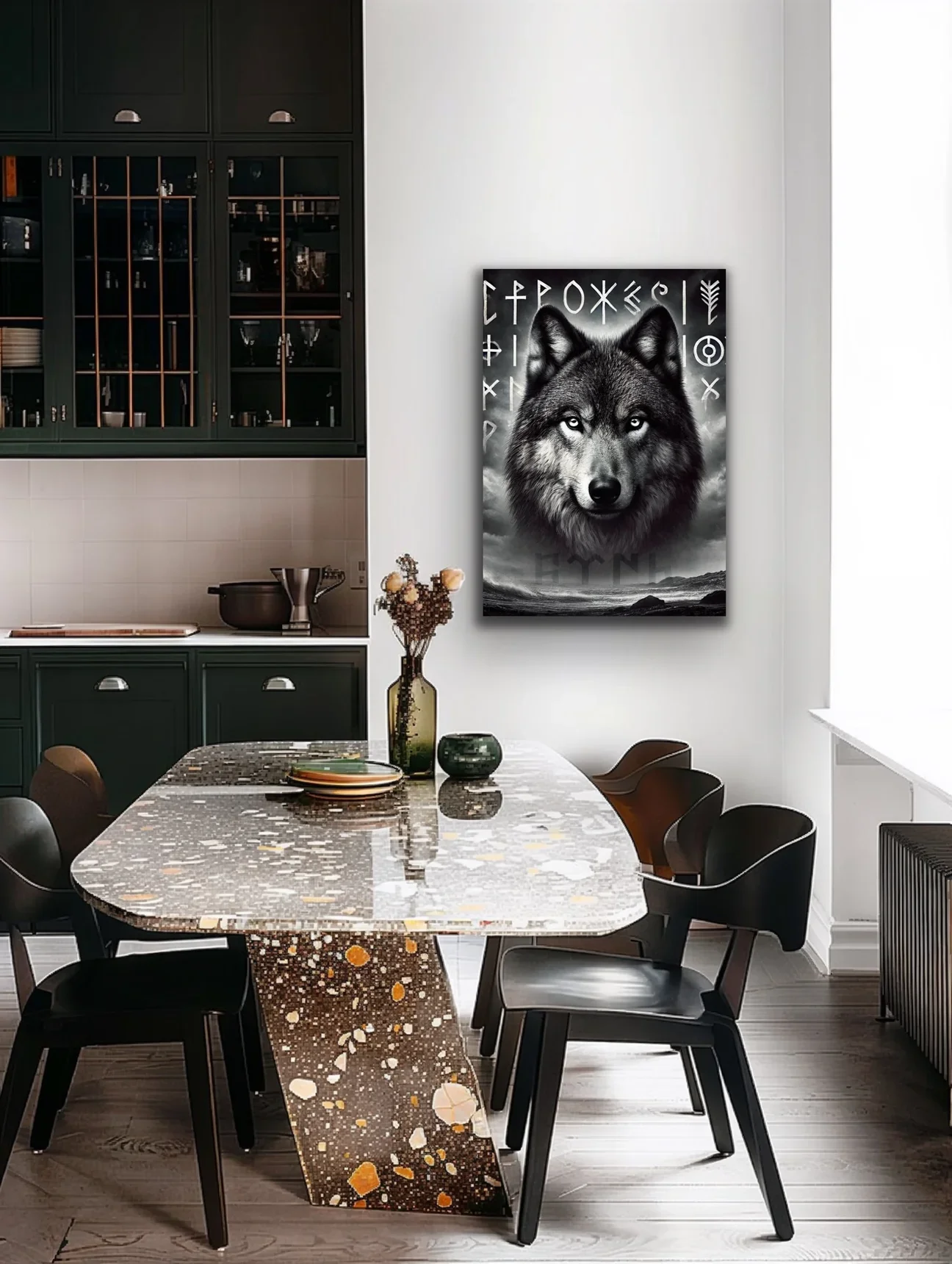 Asil Kurt Kanvas Tablo 70x100cm - Duvar Dekorasyonu İçin Şık ve Dayanıklı Tablo