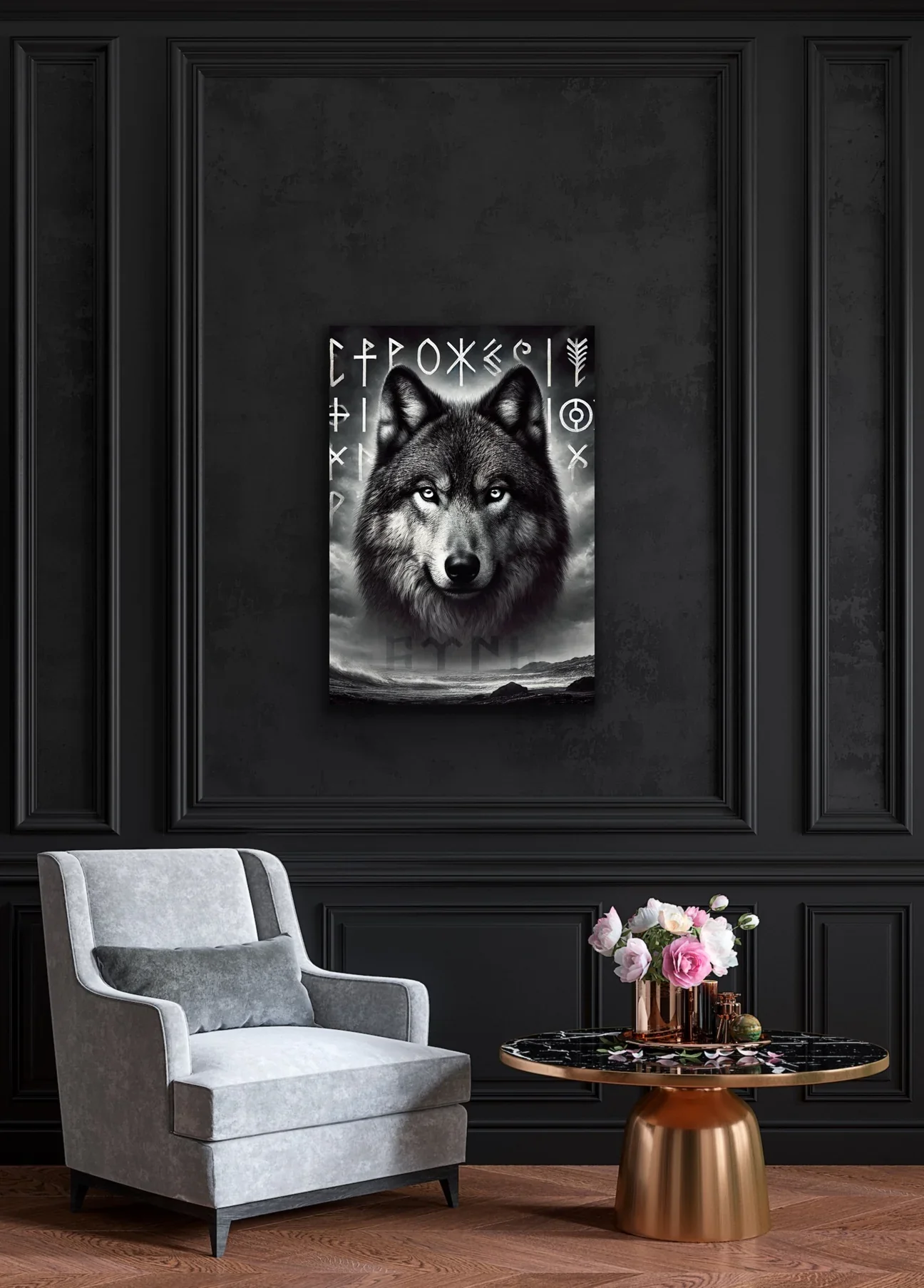 Asil Kurt Kanvas Tablo 70x100cm - Duvar Dekorasyonu İçin Şık ve Dayanıklı Tablo