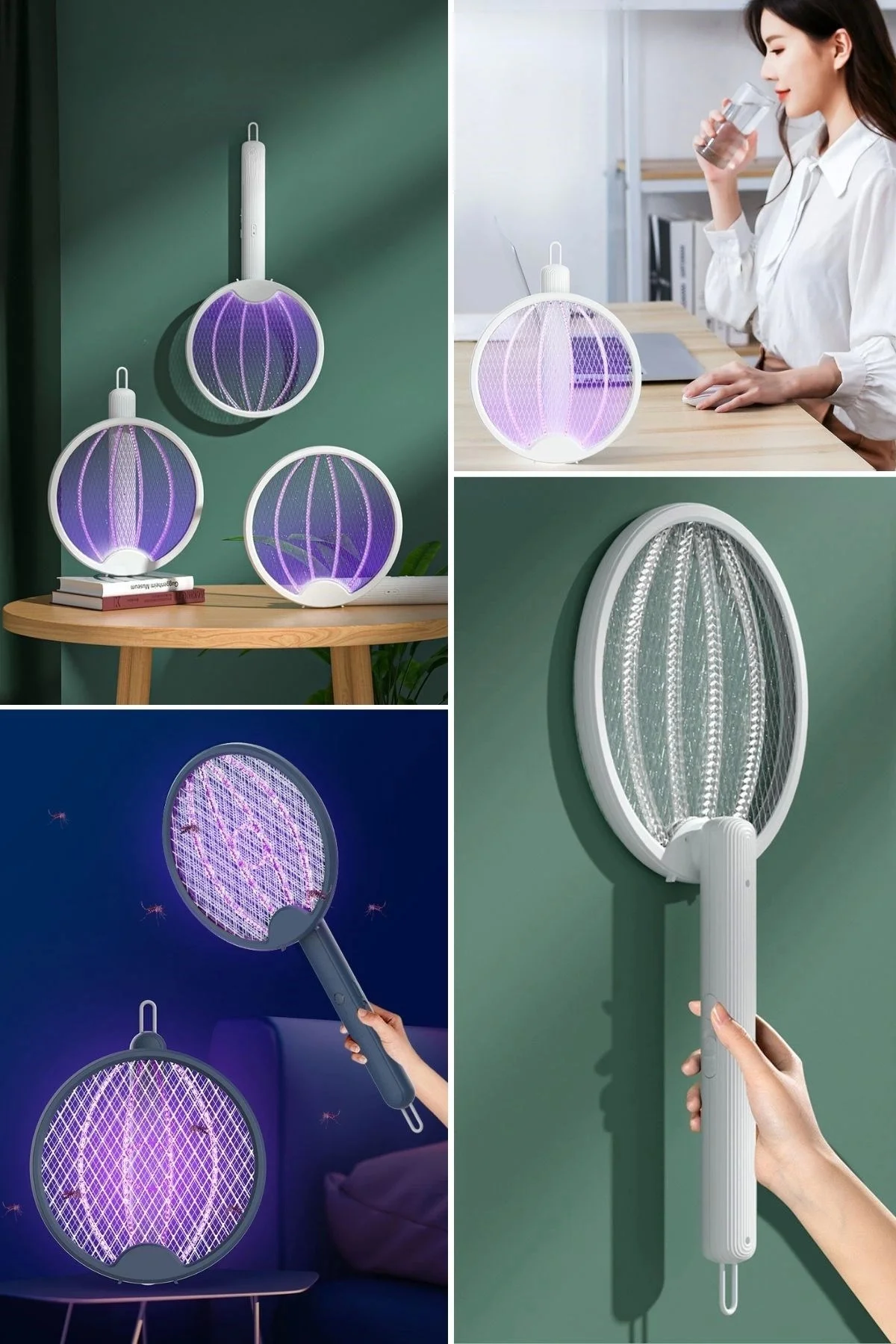 Asılabilen ve Masaüstü Olabilen 2W Sinek Öldürücü Mor Işıklı Rake