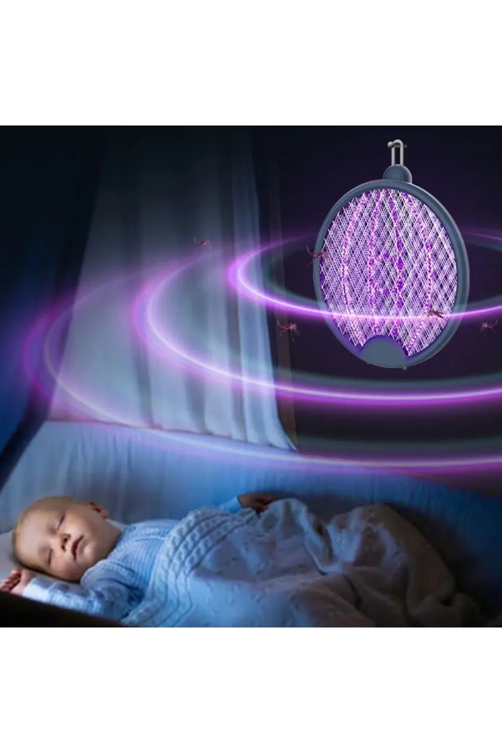 Asılabilen Ve Masaüstü Olabilen 2w Sinek Öldürücü Mor Işıklı Rake