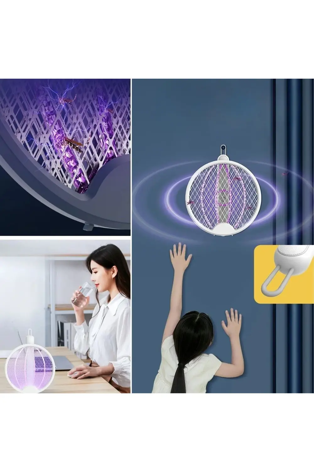 Asılabilen Ve Masaüstü Olabilen 2w Sinek Öldürücü Mor Işıklı Rake