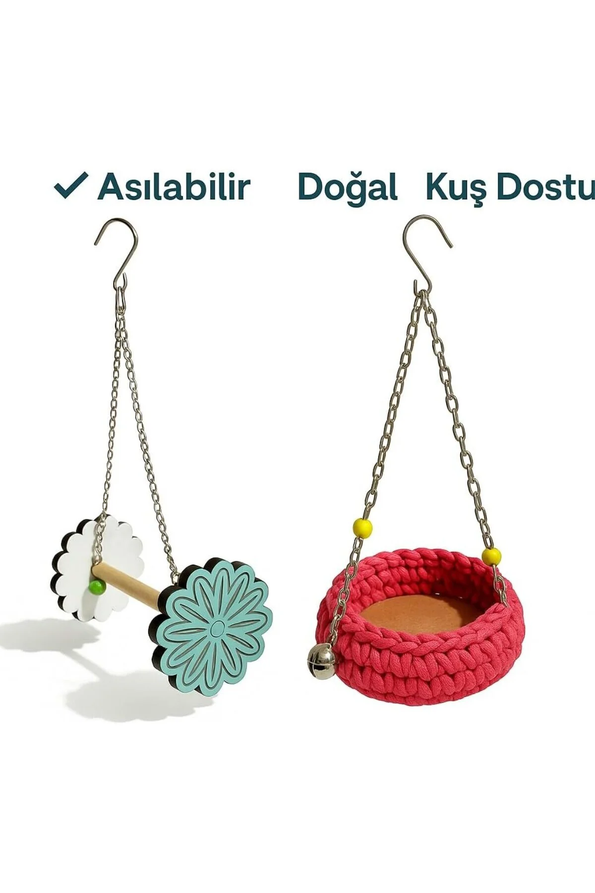 Asılabilir Kuş Oyuncağı ve Örgü Kuş Yuvası, Muhabbet Papağan Kana