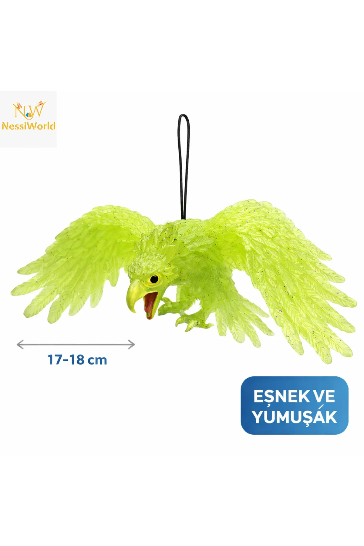 Asılabilir Lateks Kartal Dekor Süsü Yeşil 17-18 cm