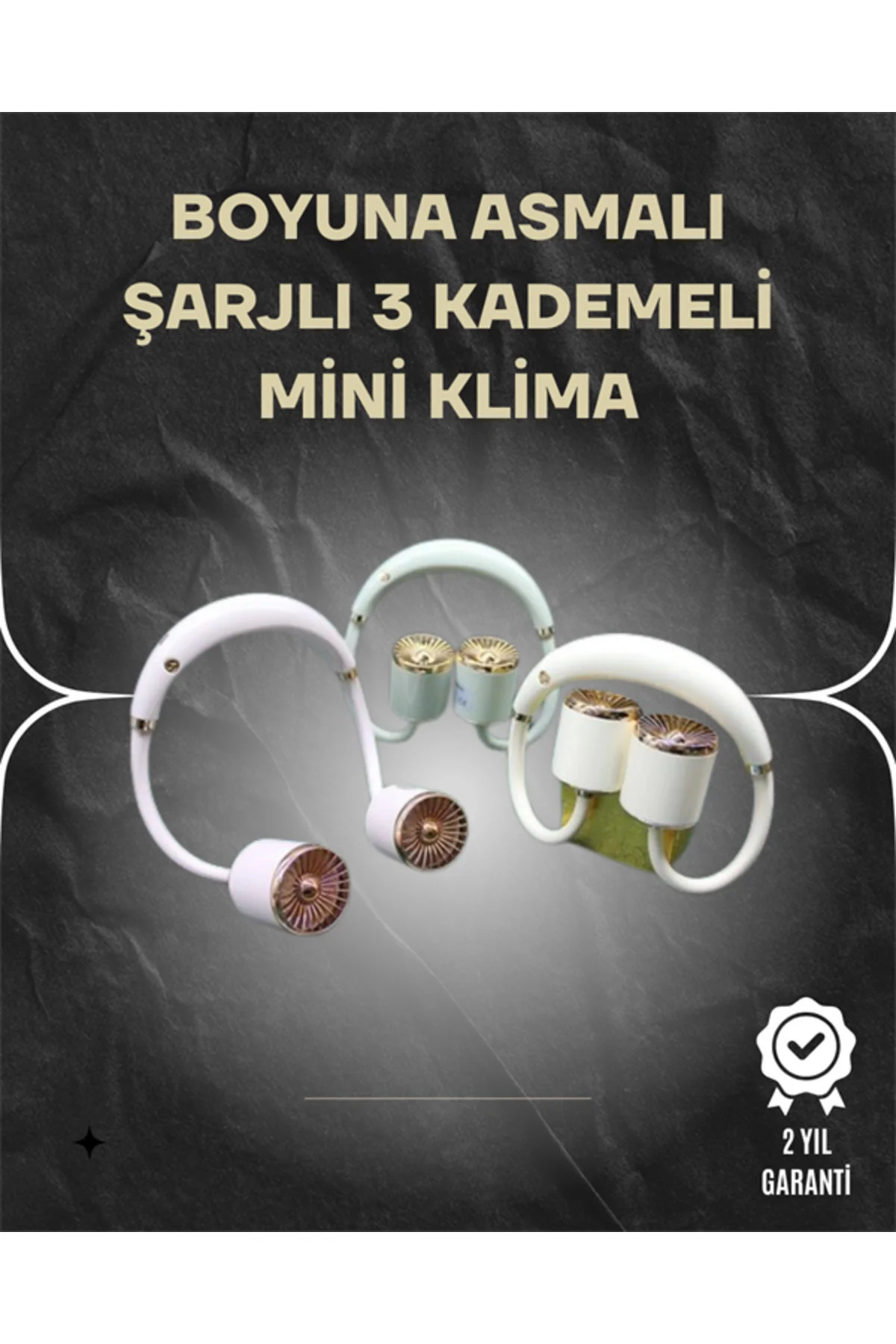 Asılabilir Mini Boyun Fanı | 1000mAh Şarjlı, Turbo Güçlü Rüzgar
