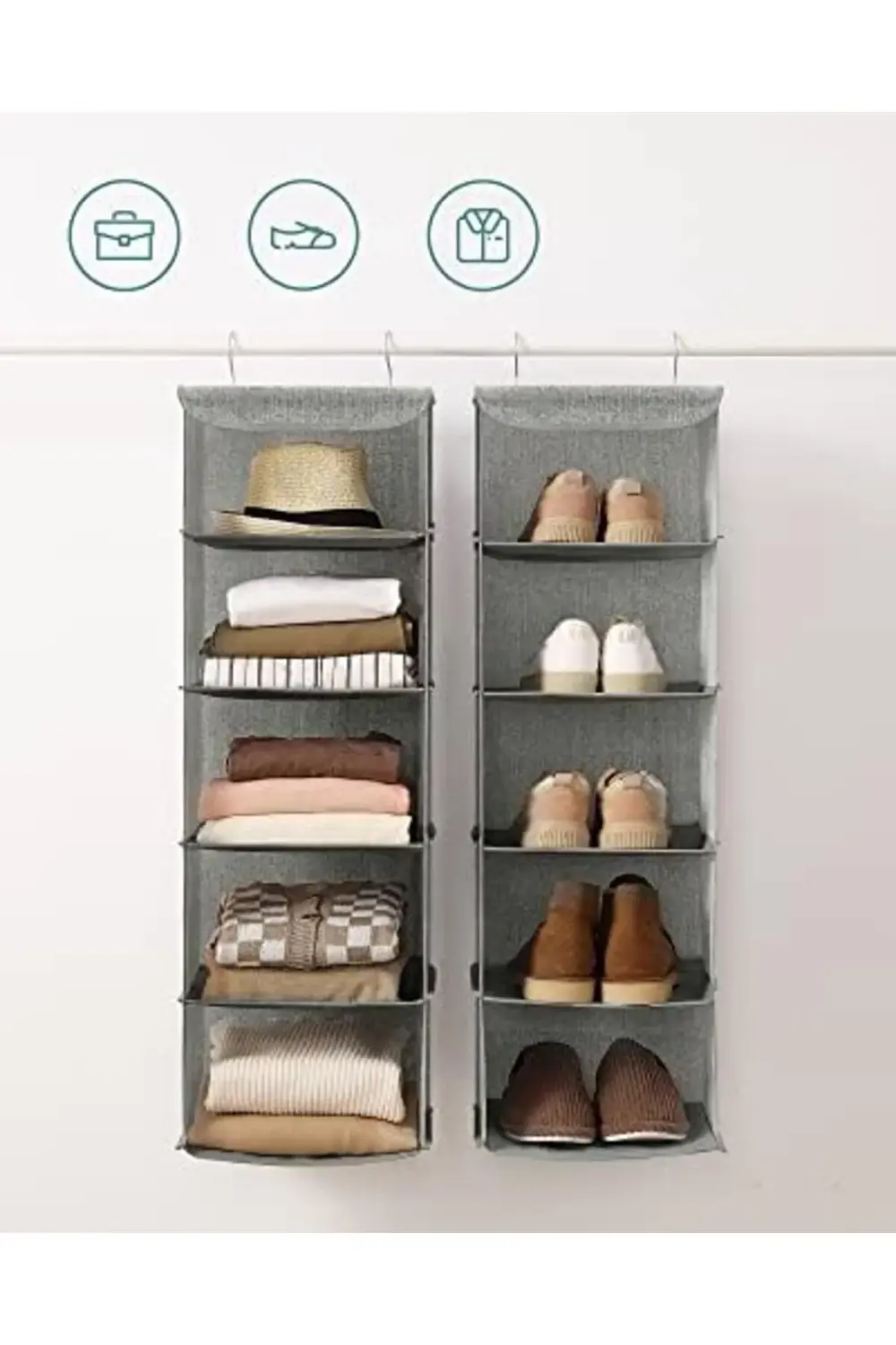 Asılı raf, elbise dolabı düzenleyici, askılı muhafaza, kıyafetler