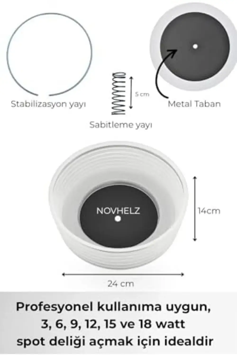 Asilparla NOVHELZ VANTUZLU, KÖRÜKLÜ PANÇ TOZ TUTUCU 24 CM NOV21 1
