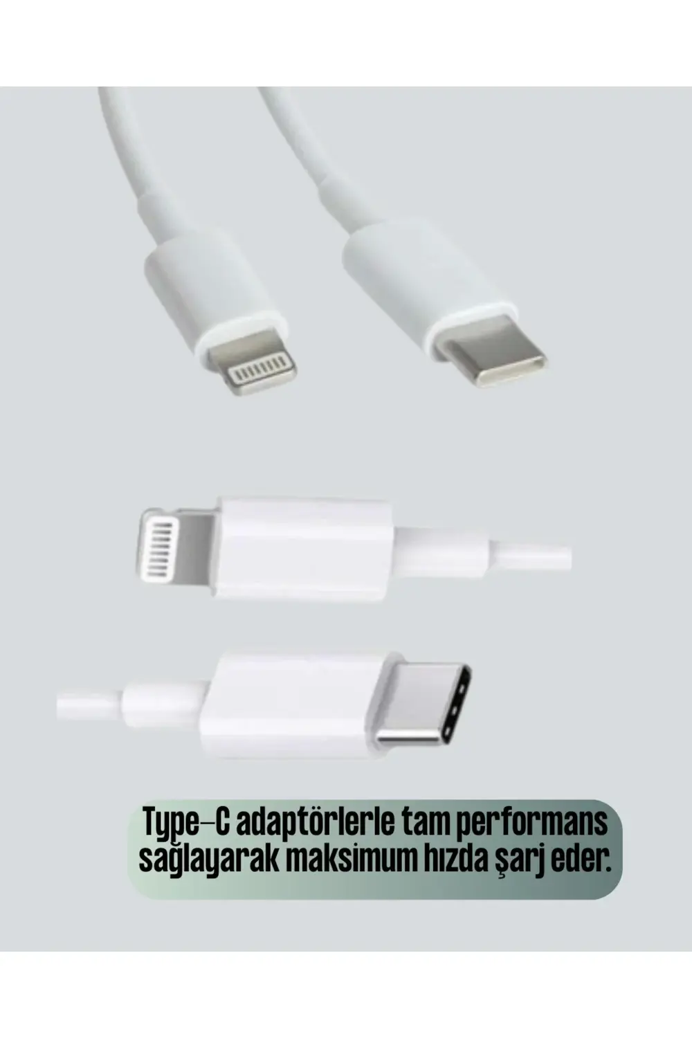 Aşırı Şarj ve Pil Koruması ile Akıllı Çipli Lightning Kablo 1.2m