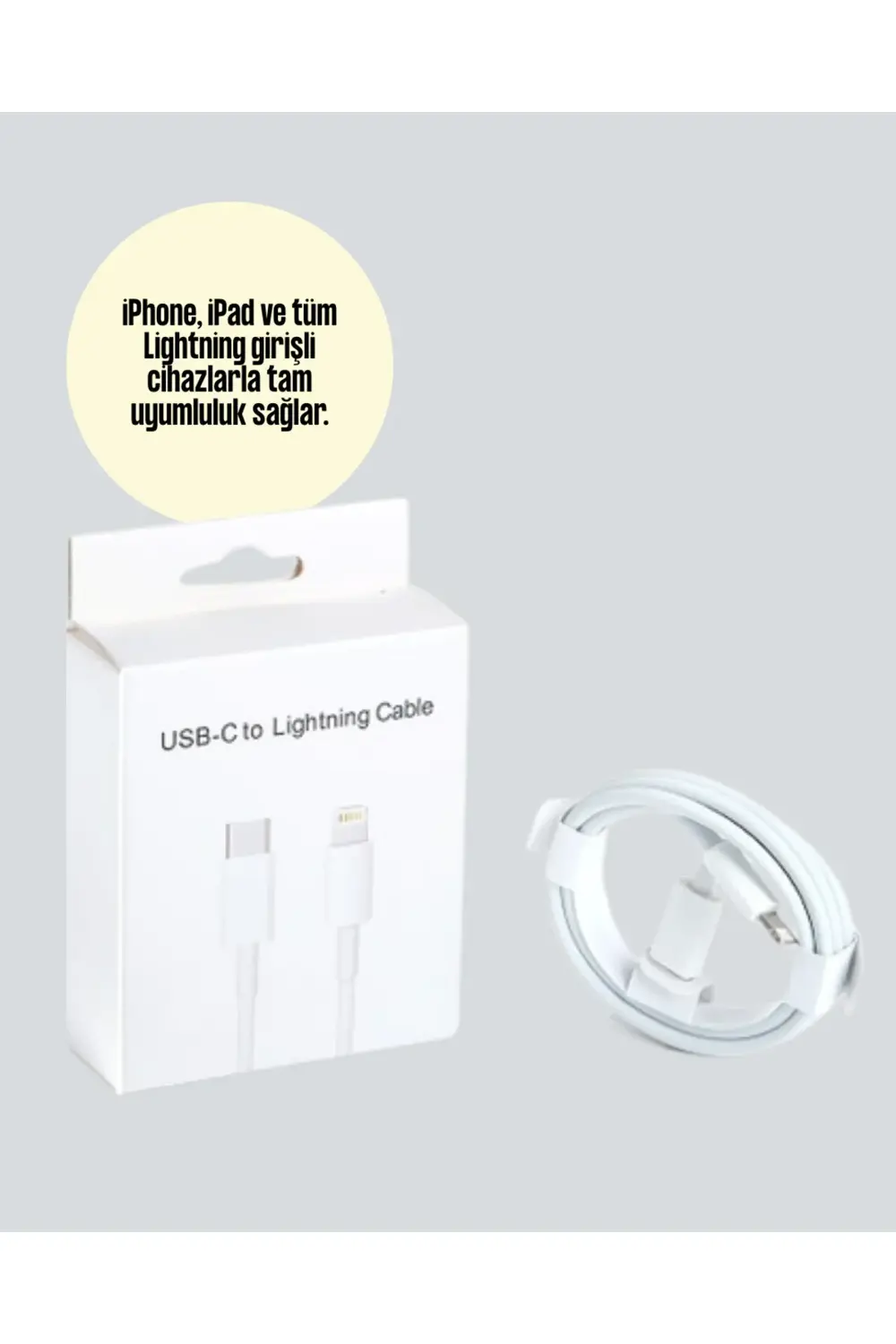 Aşırı Şarj ve Pil Koruması ile Akıllı Çipli Lightning Kablo 1.2m