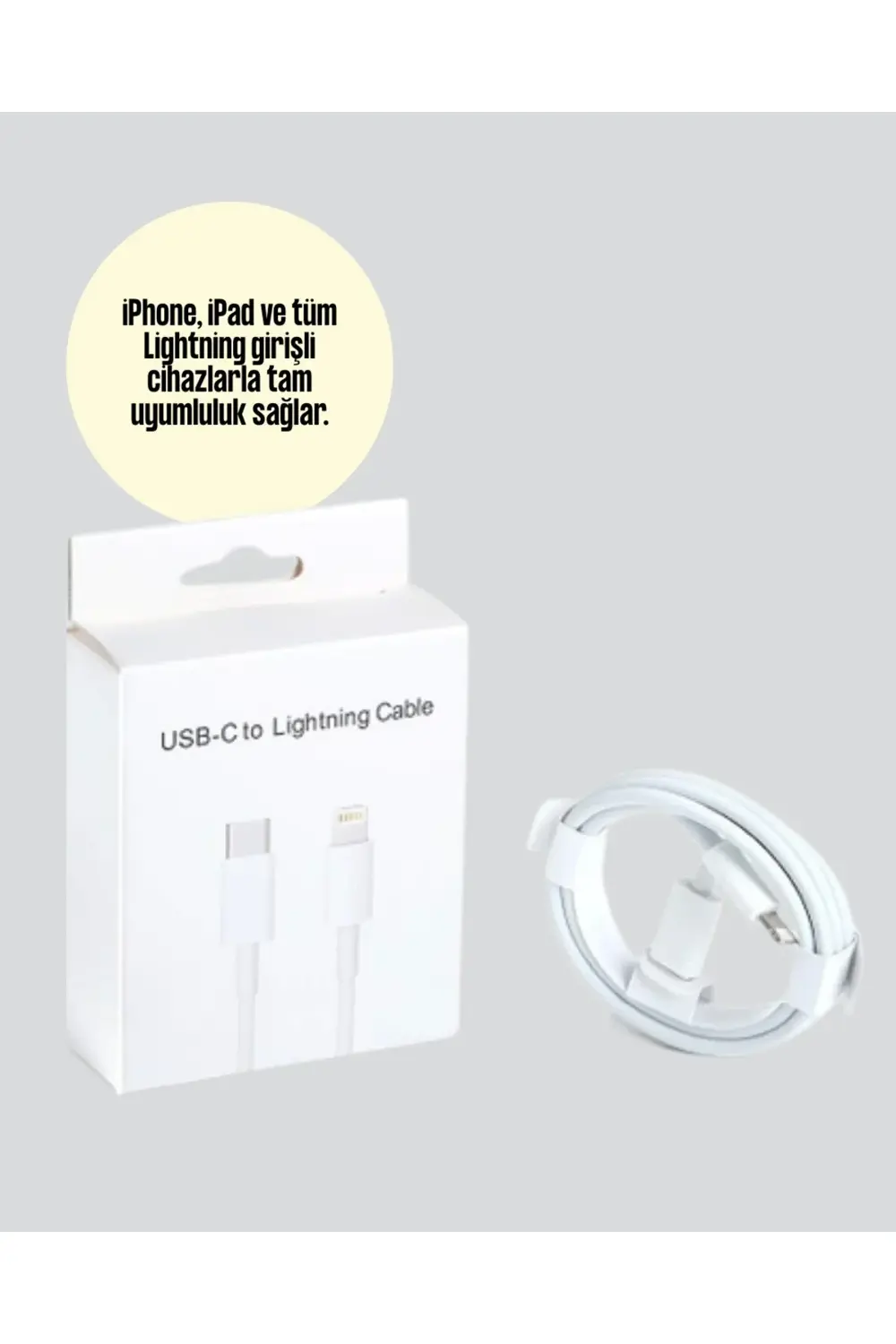 Aşırı Şarj ve Pil Koruması ile Akıllı Çipli Lightning Kablo 1.2m