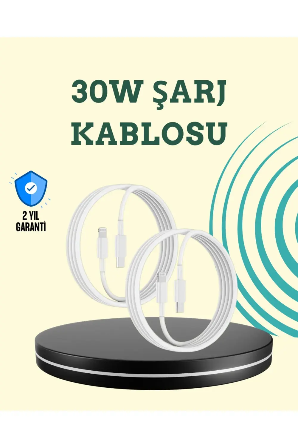 Aşırı Şarj ve Pil Koruması ile Akıllı Çipli Lightning Kablo 1.2m