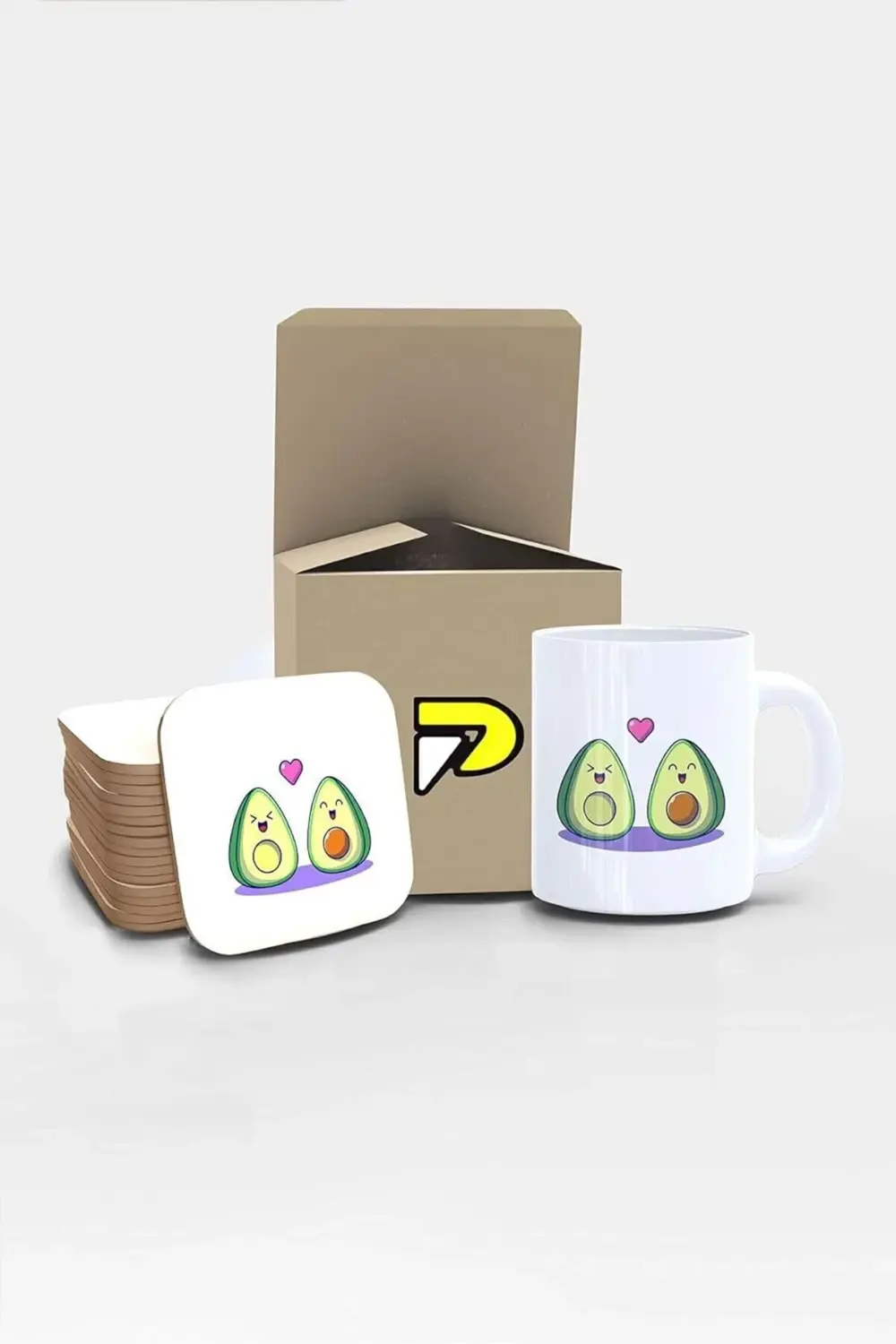 Aşk Sevgili Tasarımlı Baskılı Kupa Bardak Seti, Eğlenceli Özel He