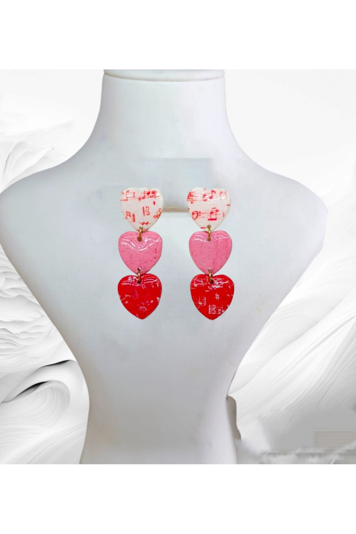 Aşka Davet Polimer Kil & Epoksi Tasarım Küpe