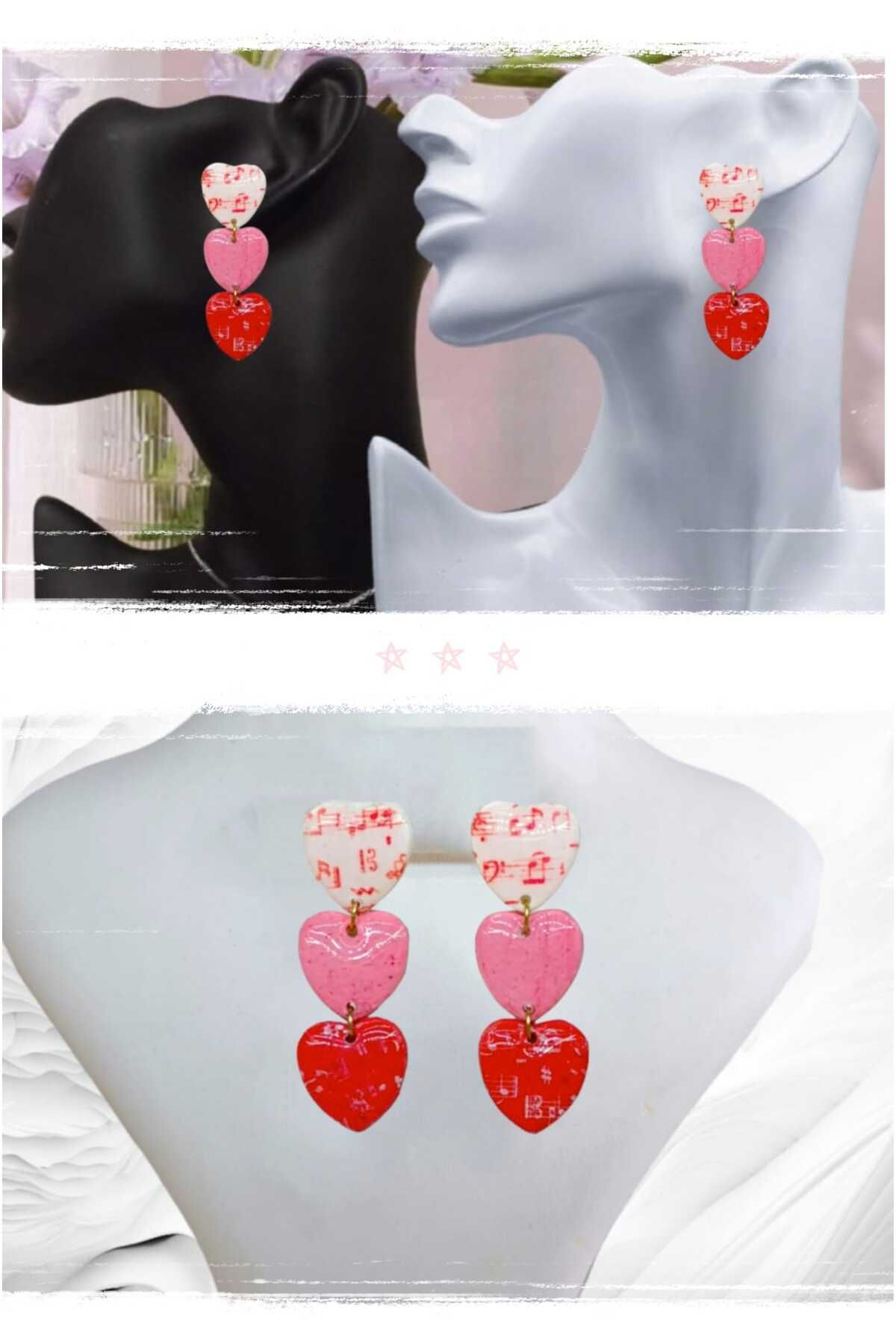 Aşka Davet Polimer Kil & Epoksi Tasarım Küpe